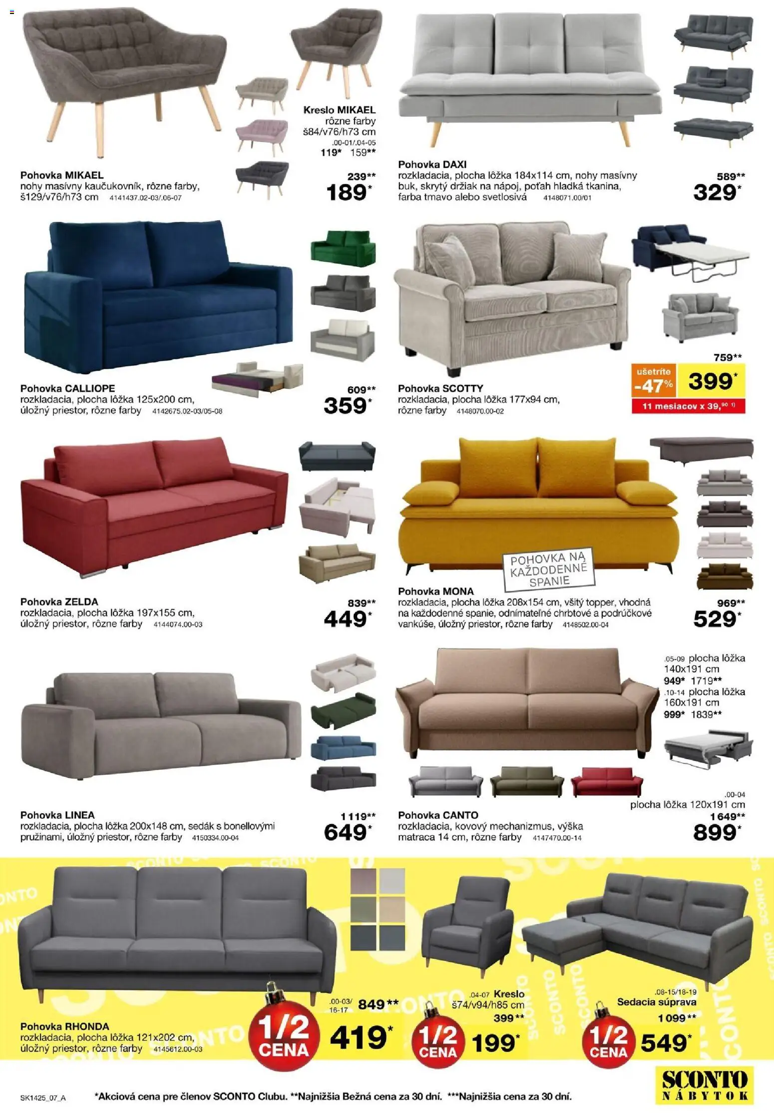 Nové Sconto nábytok akcie – leták je platný od 05.11.2025 | Strana: 7 | Produkty: Nábytok, Sedacia súprava, Pohovka