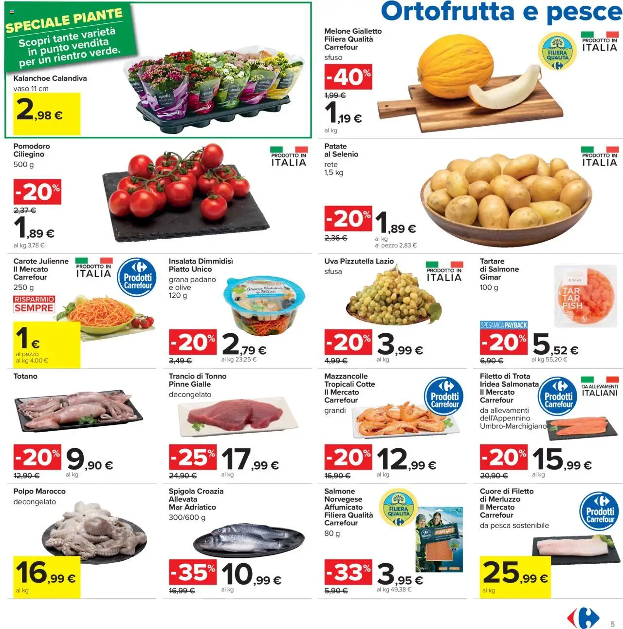 Volantino Carrefour del 21.08.2025 | Pagina: 5 | Prodotti: Polpo, Pinne, Uva, Vaso