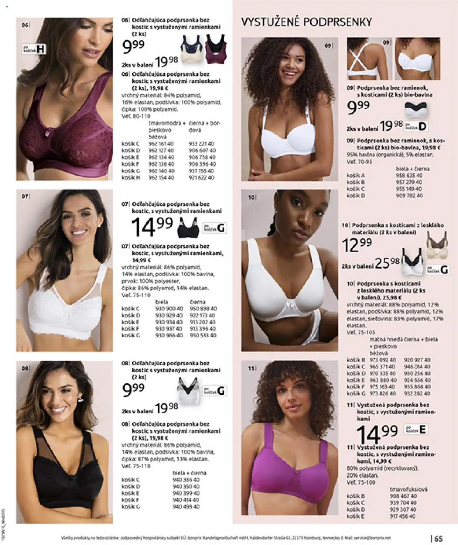 Nové Bonprix akcie – leták je platný od 01.11.2025 | Strana: 67 | Produkty: Kôš, Podprsenka