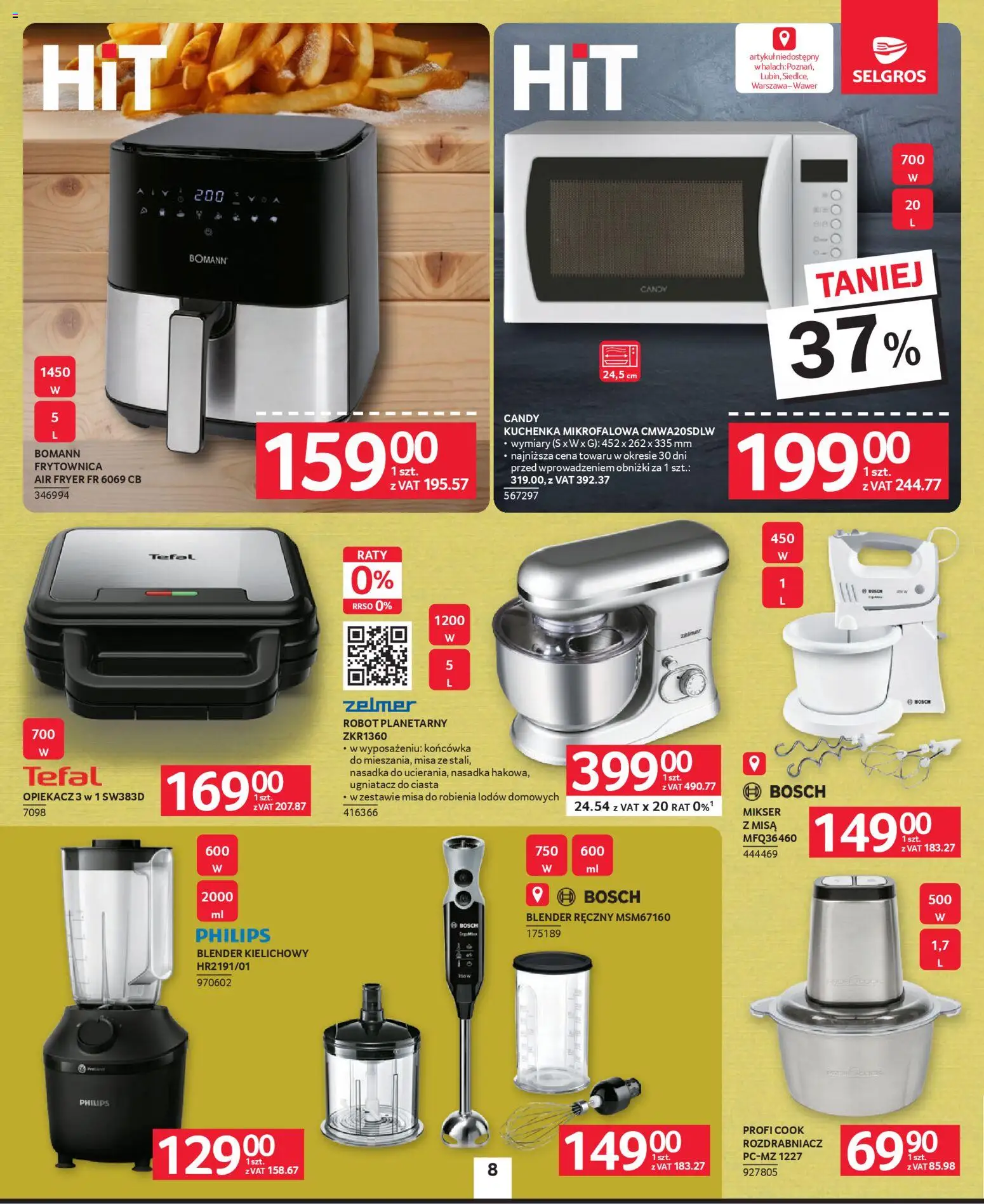Selgros cash&carry Gazetka - Oferta przemysłowa od 19.02.2026 | Strona: 10 | Produkty: Kuchenka mikrofalowa, Kuchenka, Blender, Blender kielichowy