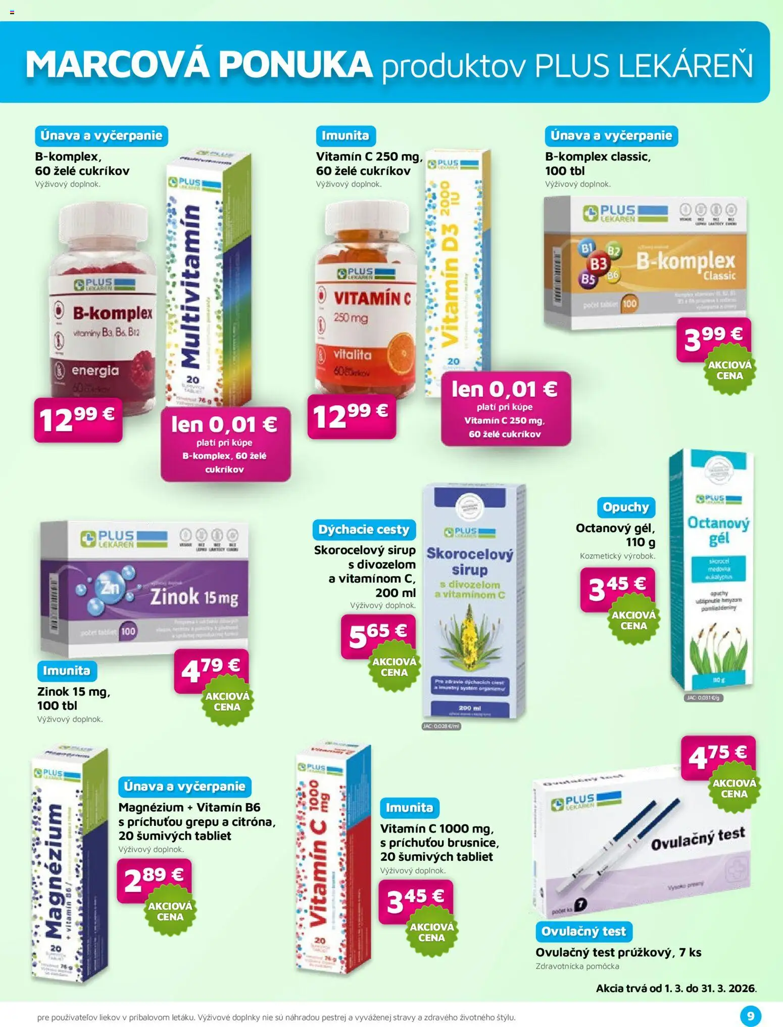 Nové Plus lekáreň akcie – leták je platný od 01.03.2026 | Strana: 9