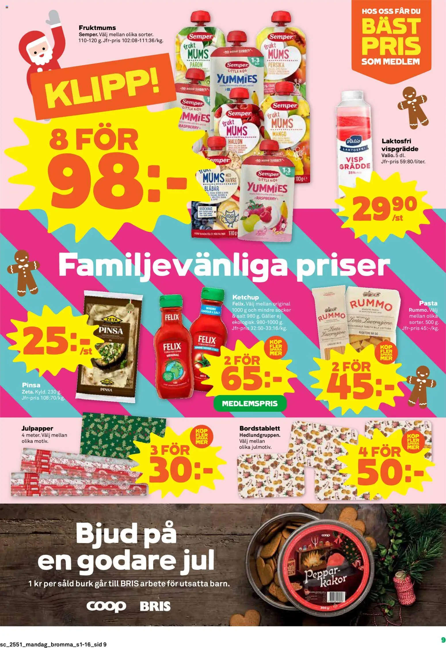 Stora Coop reklamblad aktuell från 15.12.2025 | Sida: 9 | Produkter: Bordstablett, Peppar, Persika, Grädde
