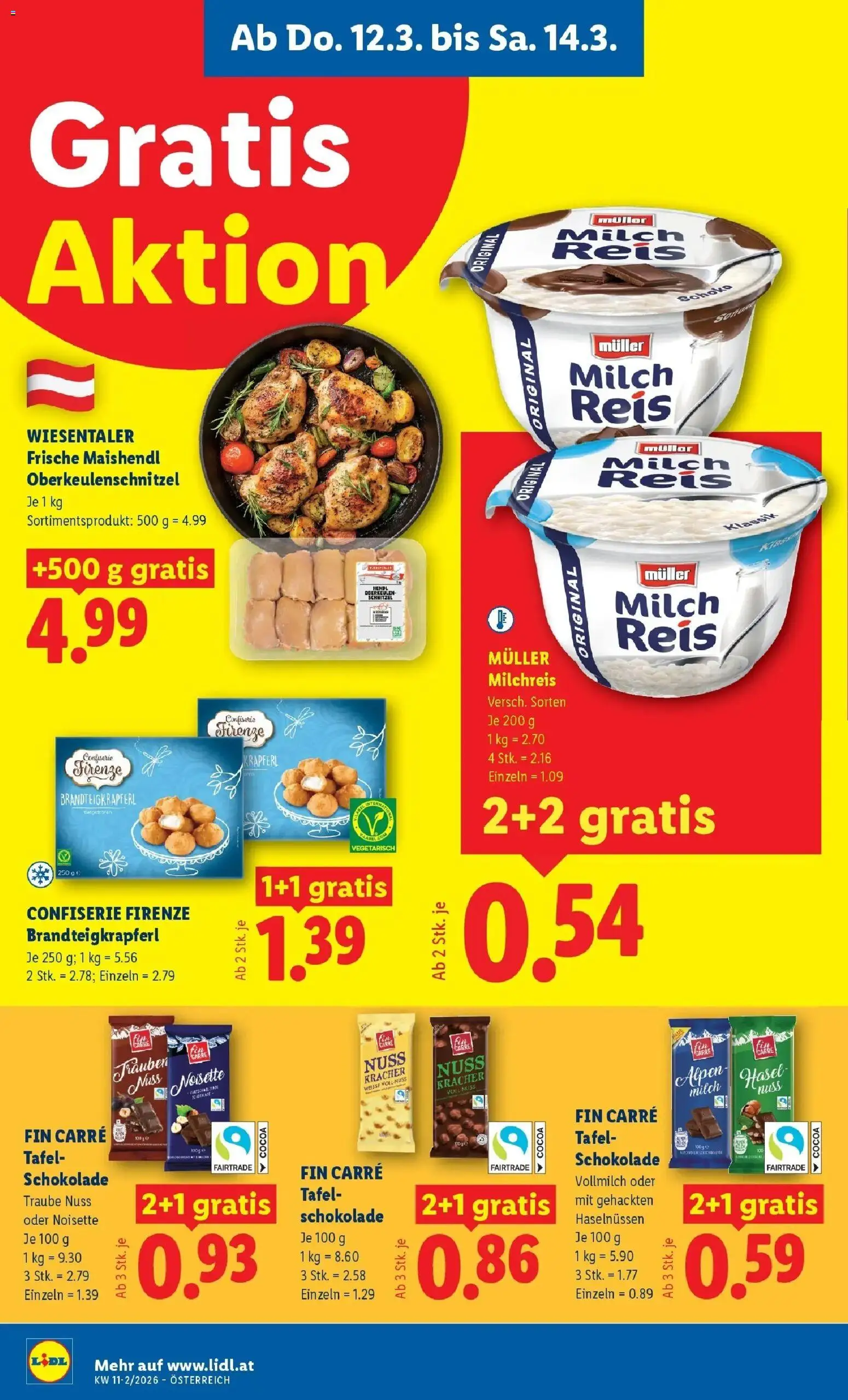 Lidl Flugblatt - Wien, Langenzersdorf, Zwettl gültig ab 12.03.2026 | Seite: 18 | Produkte: Milch, Schokolade, Reis