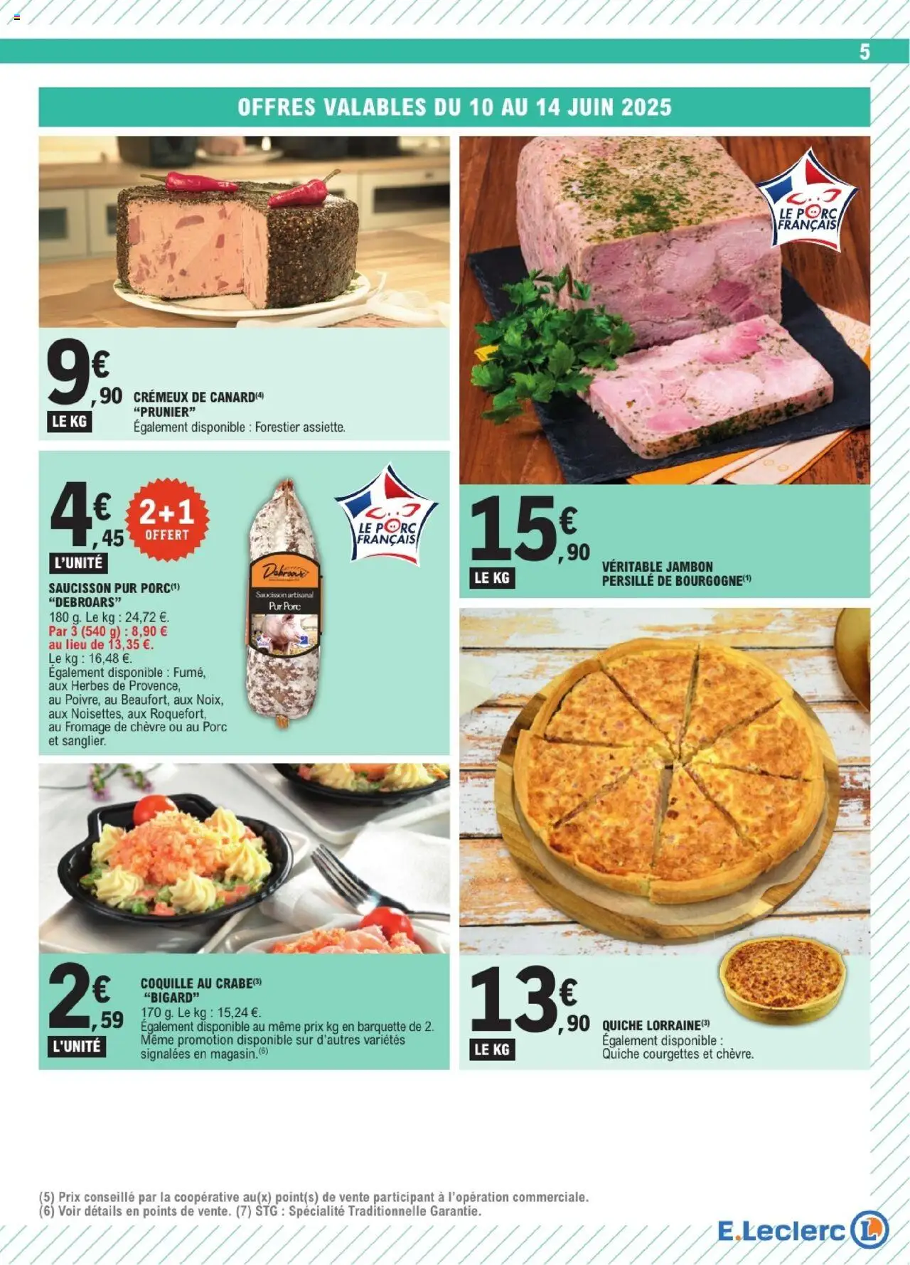  | Page: 5 | Produits: Saucisson, Fromage de chèvre, Jambon, Porc