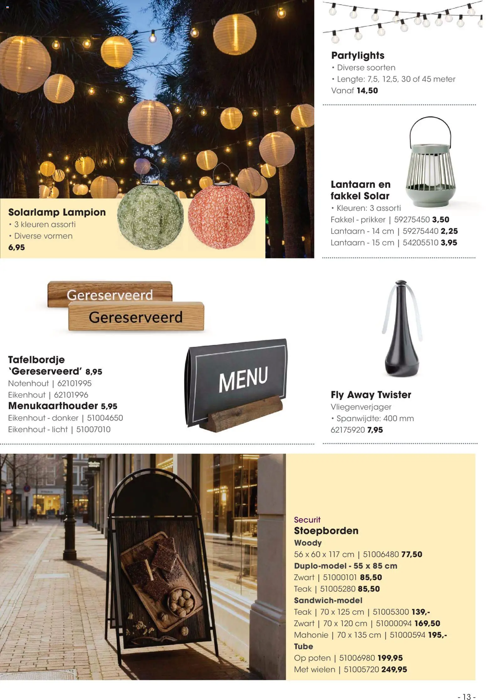 {H1} | Pagina: 13 | Producten: Lantaarn