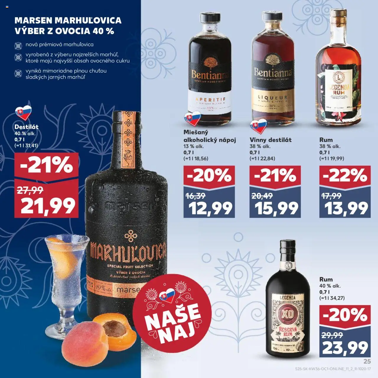 Kaufland SK akciós ujság - amely érvényes a következő dátumtól: 01.09.2025 | Oldal: 25 | Termékek: Rum