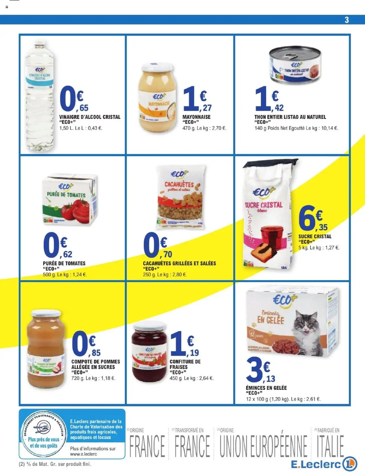  | Page: 3 | Produits: Sucre, Thon, Mayonnaise, Pommes