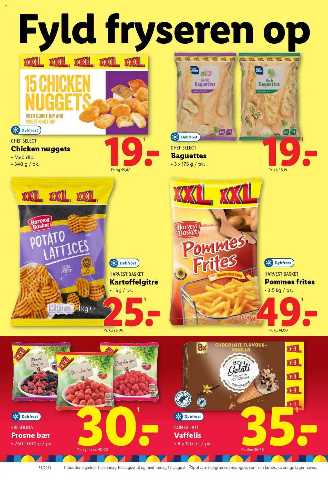 Lidl Tilbudsavis gyldig fra 10.08.2025 | Side: 14 | Produkter: Pommes frites, Nuggets, Søm