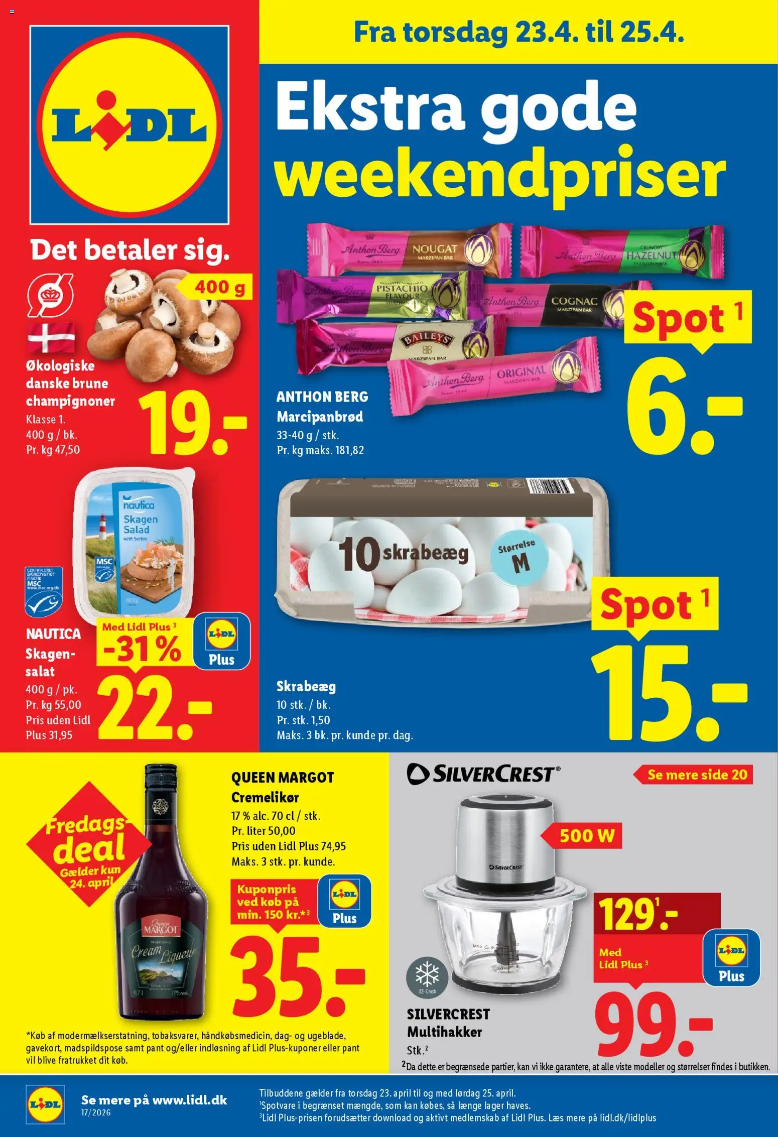 Lidl tilbudsavis – gyldig fra 23.04.2026 | Side: 1 | Produkter: Amendoins, Salat, Nougat, Søm