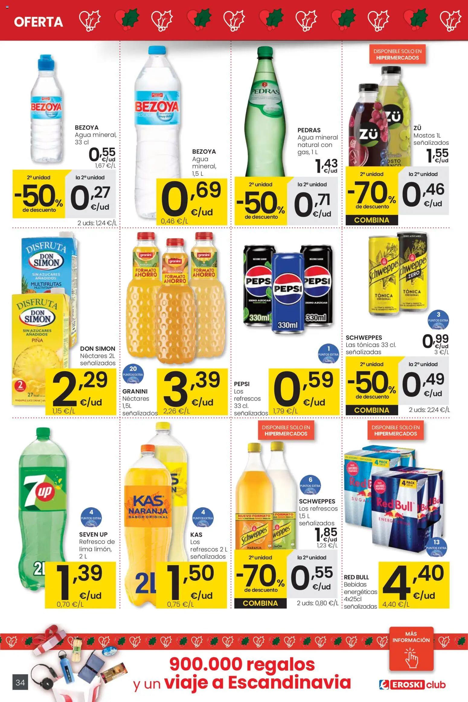 Eroski - Ofertón Navidad  │ válido desde el 27.11.2025 | Página: 34 | Productos: Lima, Piña, Agua mineral