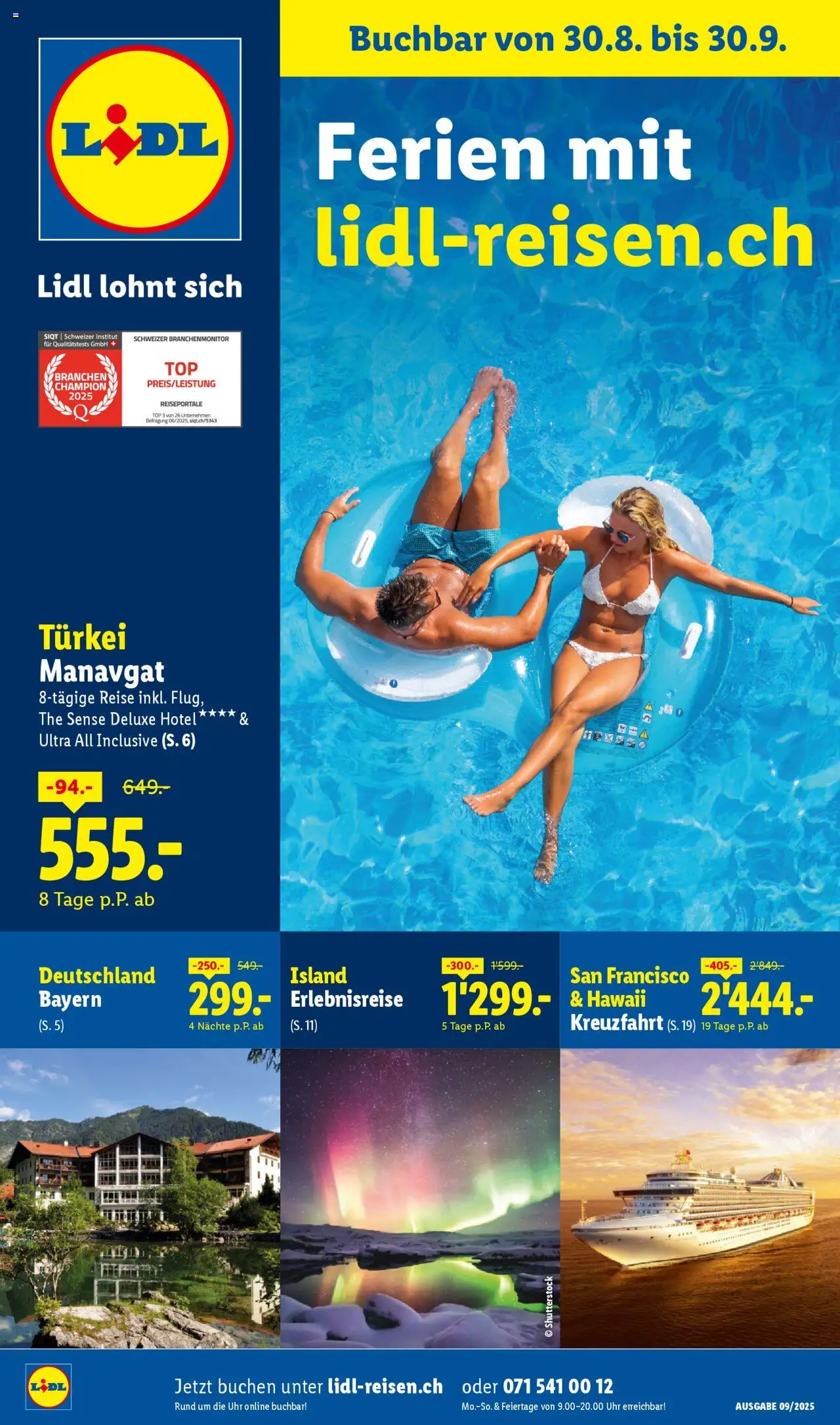 Lidl Aktionen Reisen September ab 30.08.2025 | Seite: 1 | Produkte: Uhr, Top