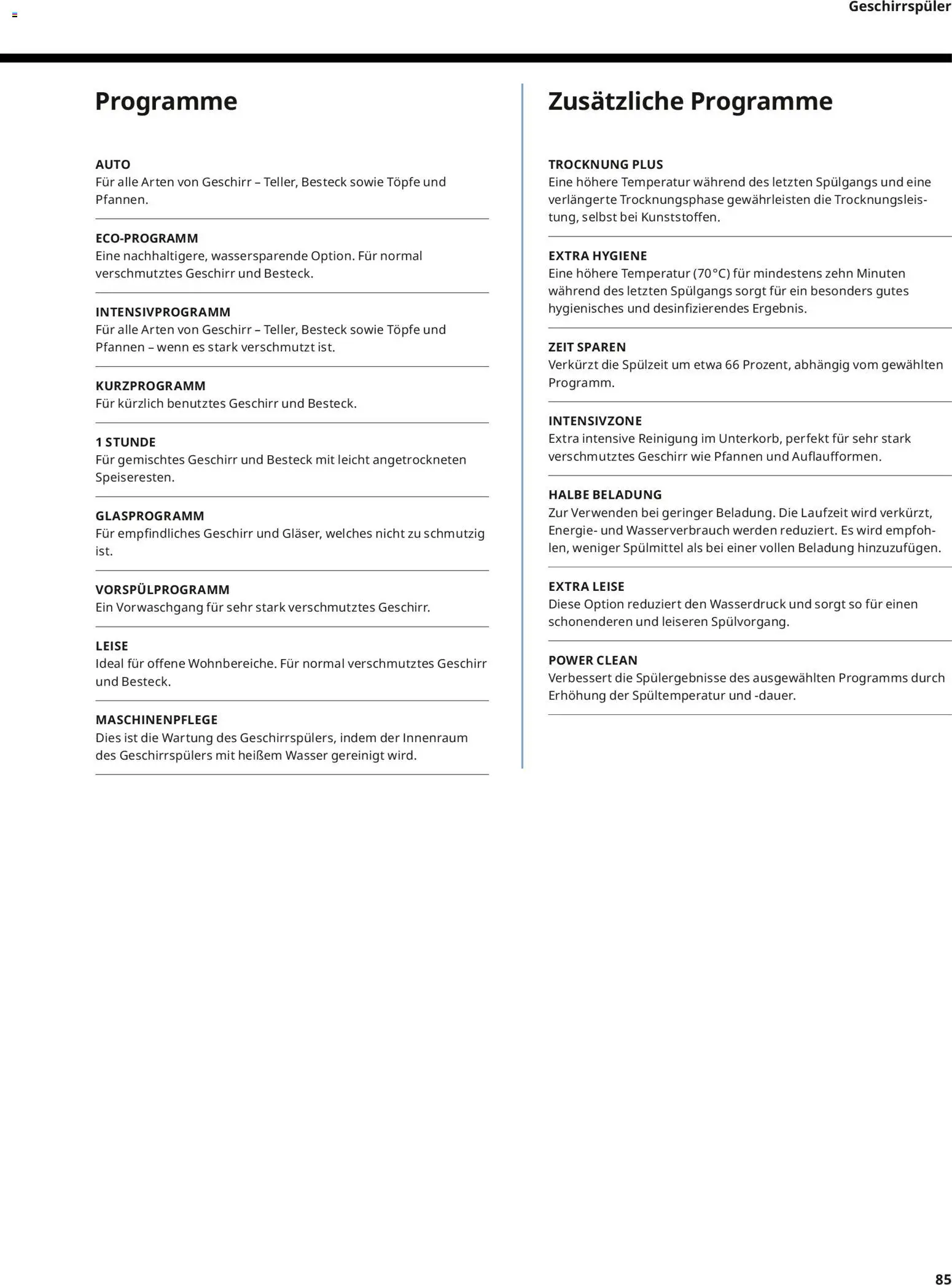 Ikea Elektrogeräte – gültig ab 10.04.2026 | Seite: 85 | Produkte: Geschirrspüler, Wasser