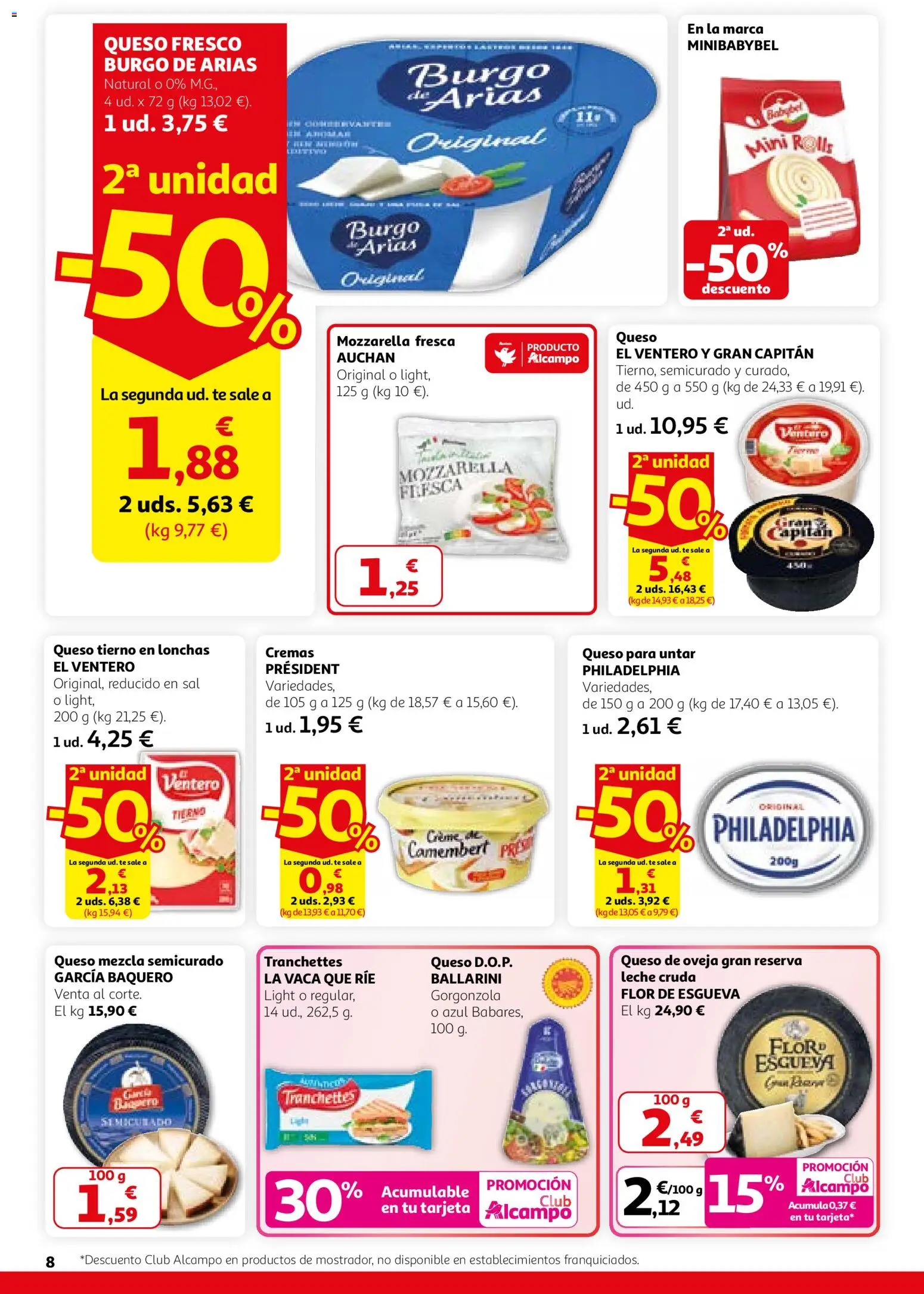Alcampo folleto │ válido desde el 26.02.2026 | Página: 8 | Productos: Queso de oveja, Leche, Queso fresco, Queso para untar