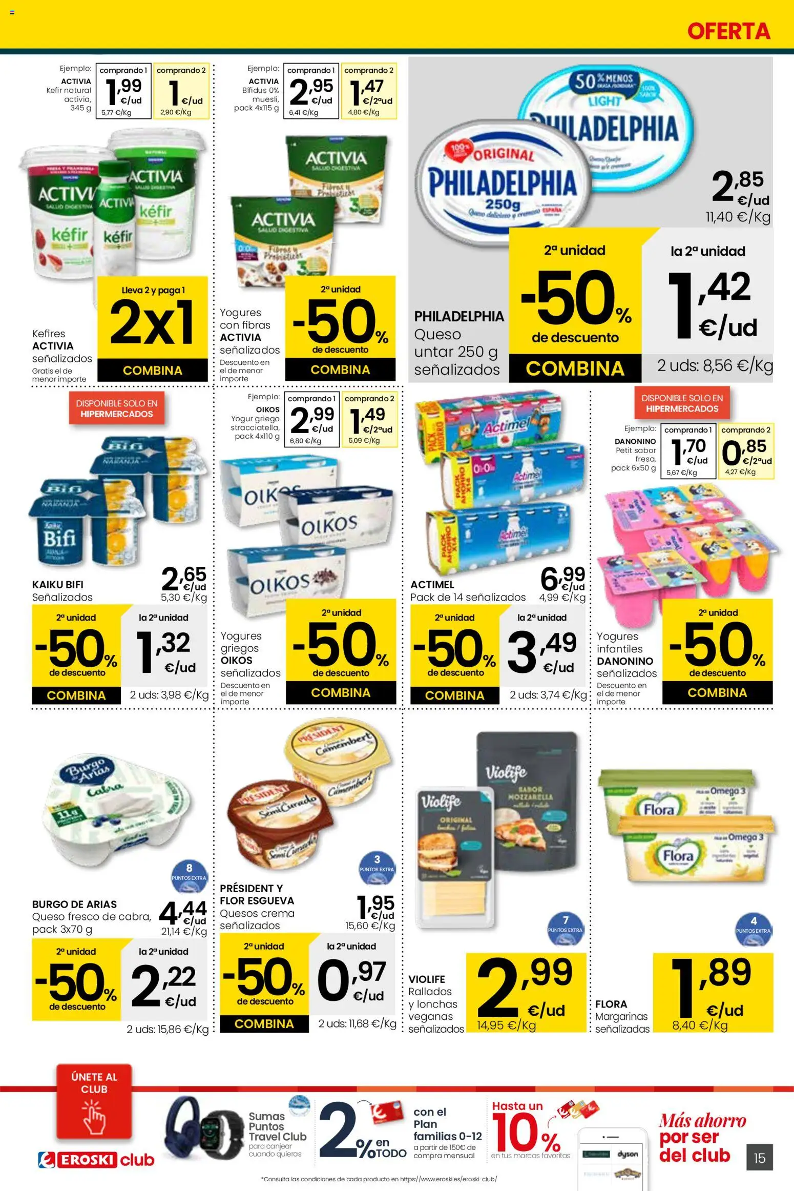 Eroski - Siempre a buen precio  │ válido desde el 12.02.2026 | Página: 15 | Productos: Queso, Yogur, Queso fresco, Crema
