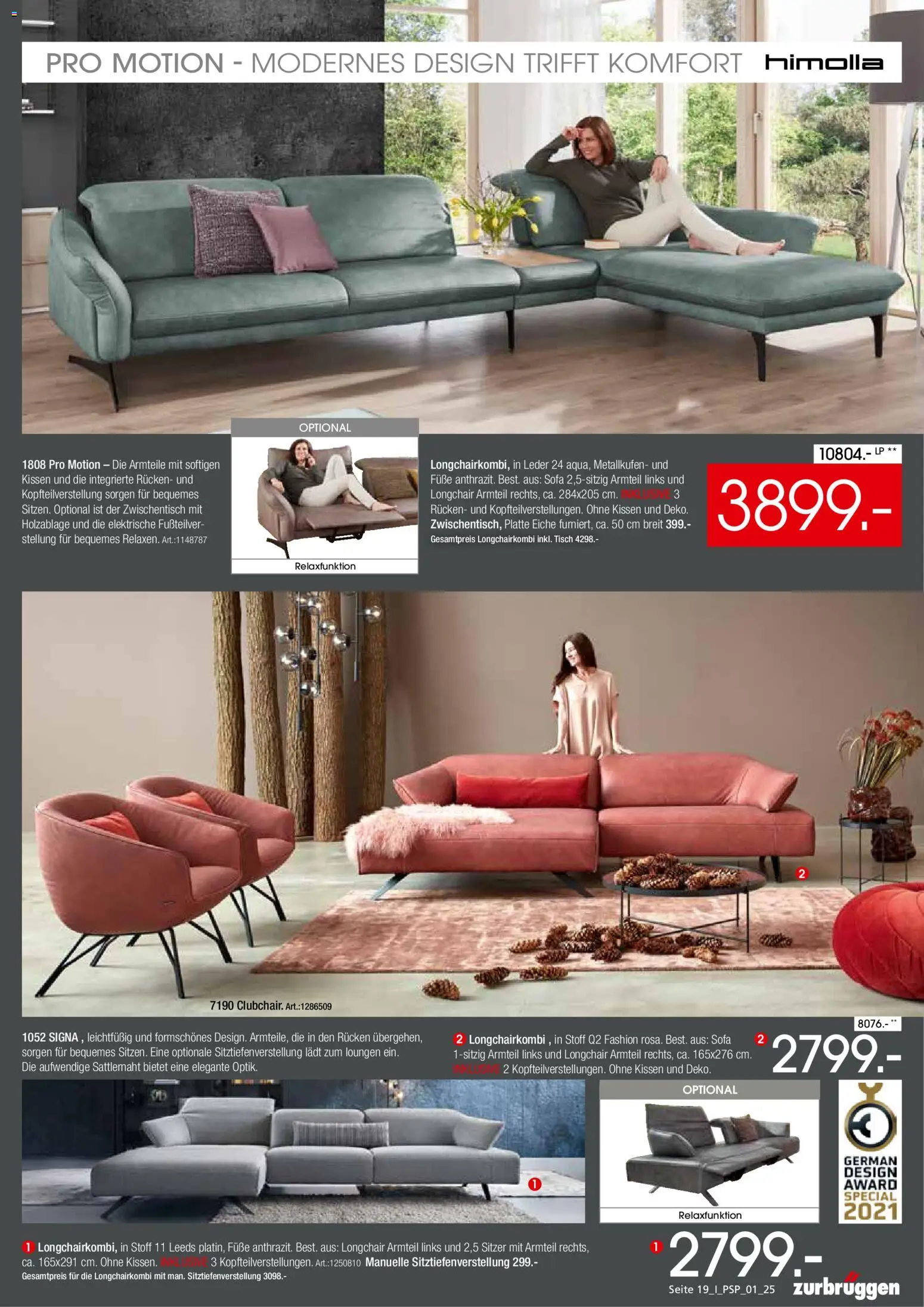 Zurbrüggen  Polstermöbel-Spezial – gültig ab 27.10.2025 | Seite: 19 | Produkte: Kissen, Sofa, Tisch