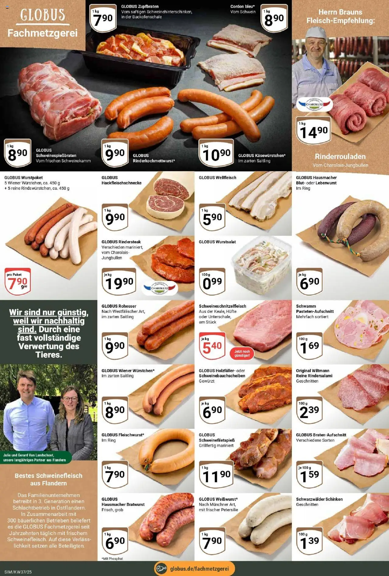 Globus prospekt Simmern	 – gültig ab 07.09.2025 | Seite: 8 | Produkte: Bratwurst, Petersilie, Schinken, Schweinefleisch