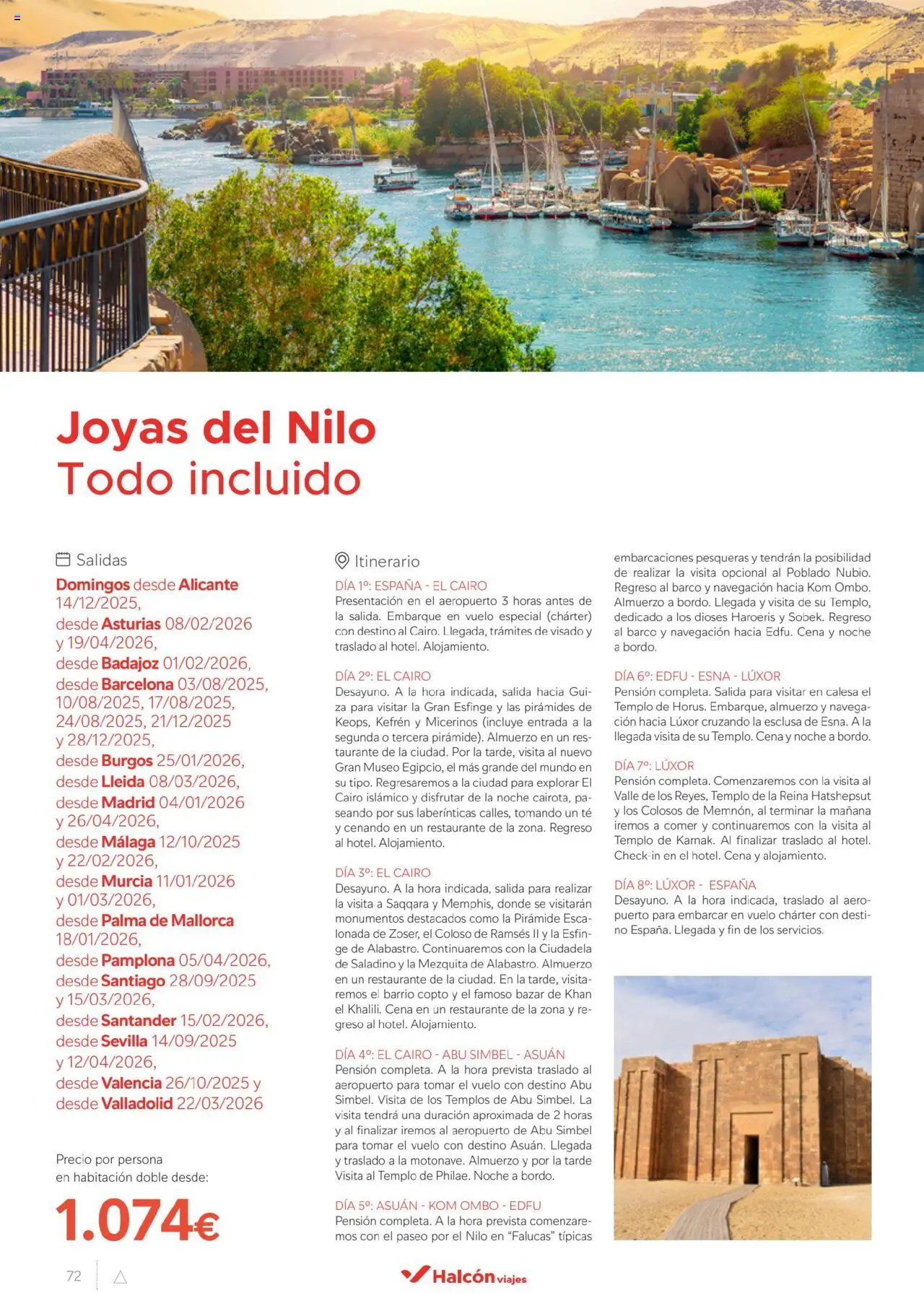Halcón Viajes Egipto │ válido desde el 01.07.2025 | Página: 72 | Productos: Té, Navegación