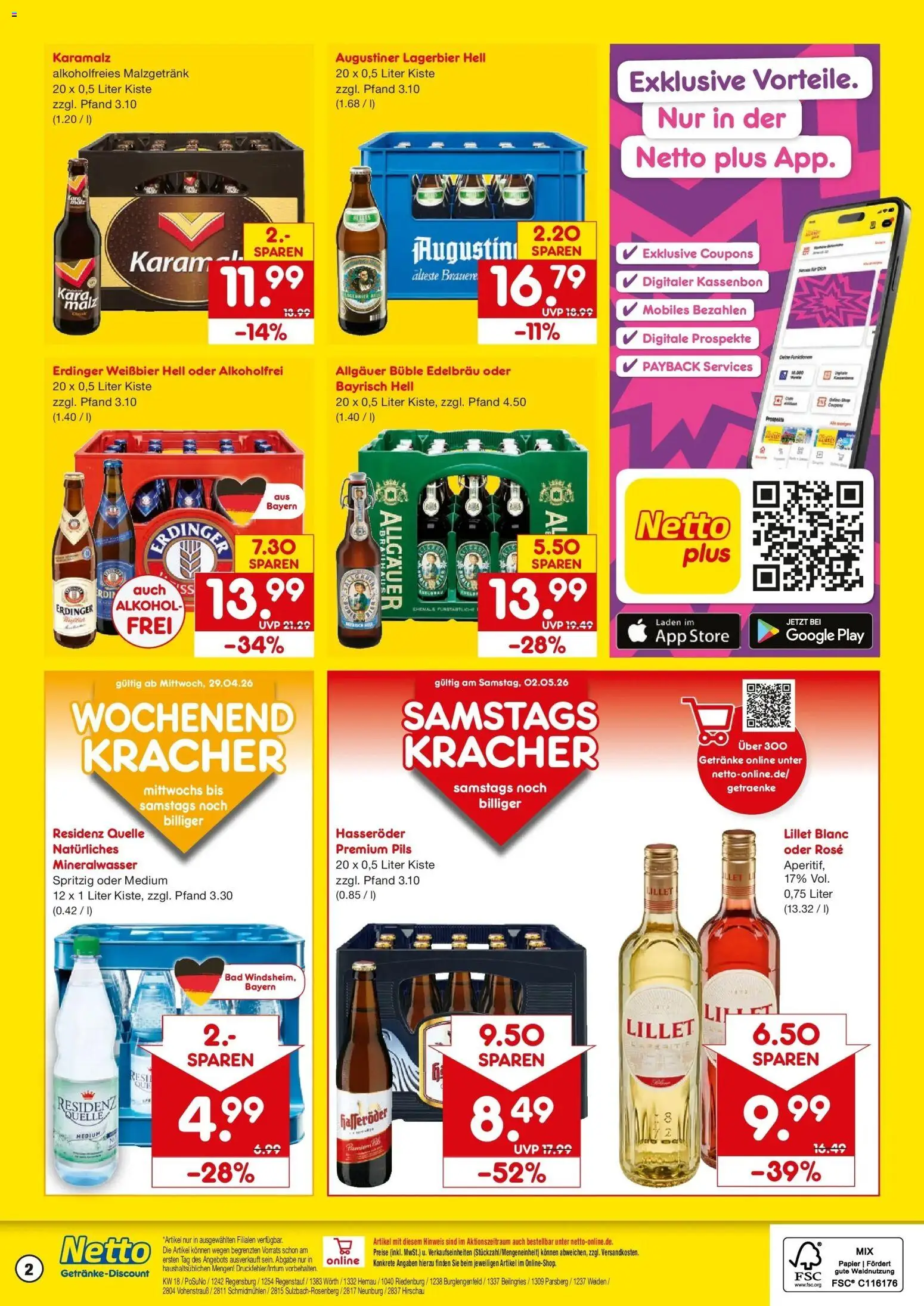 Netto Marken-Discount Prospekt Sulzbach-Rosenberg	 – gültig ab 27.04.2026 | Seite: 2 | Produkte: Weißbier, Bad, Pils, Hasseröder