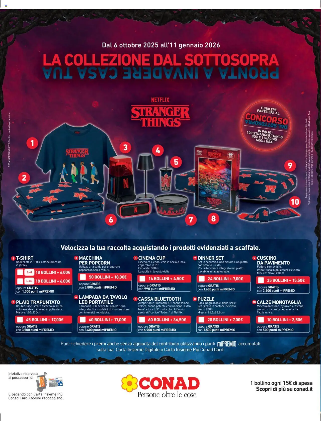 Volantino Conad del 10.10.2025 | Pagina: 12 | Prodotti: T-shirt, Lavastoviglie, Ciotola, Batteria