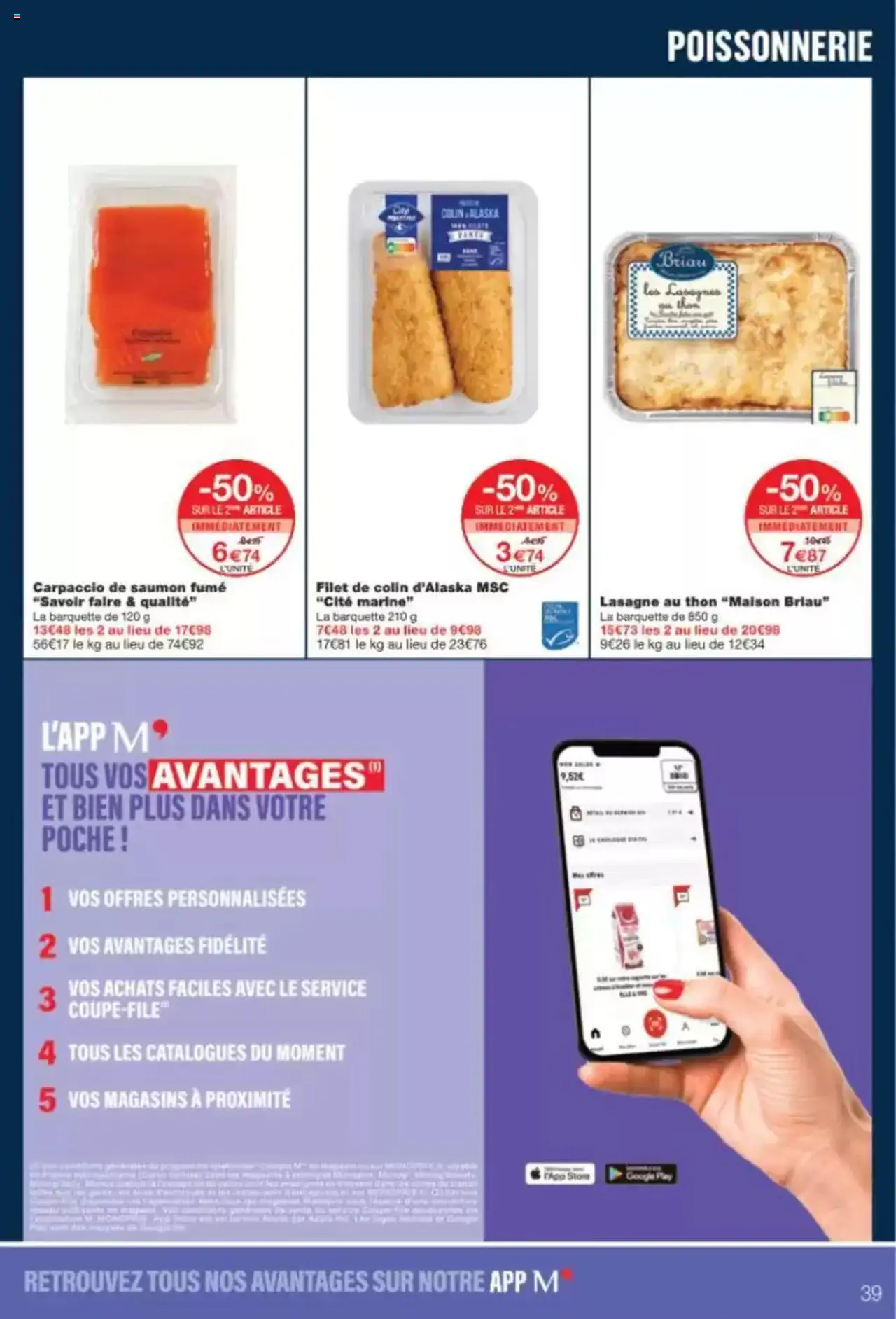  | Page: 39 | Produits: Saumon fumé, Thon, Lasagnes, Saumon