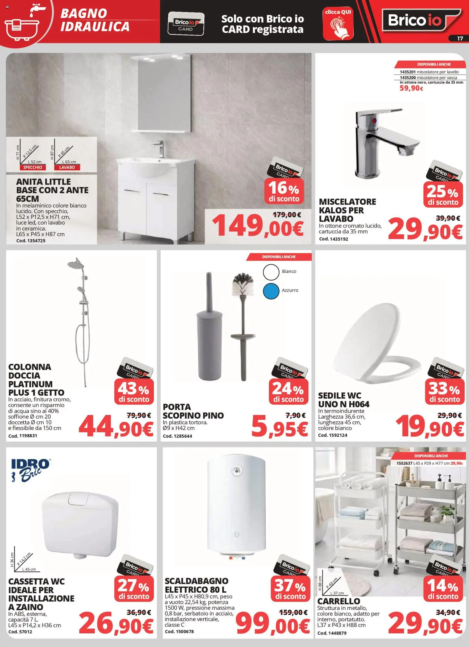 Volantino Brico io del 02.04.2026 | Pagina: 17 | Prodotti: Acqua, Zaino, Lavello, Carrello