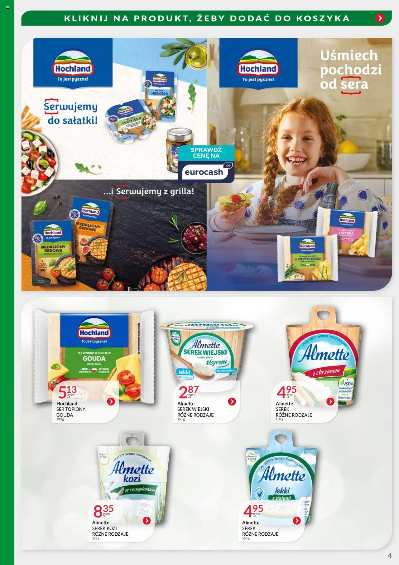 Eurocash Gazetka - Oferta Handlowa MR Południowy Wschód od 04.08.2025 | Strona: 4 | Produkty: Ser topiony, Serek, Szynka, Ser
