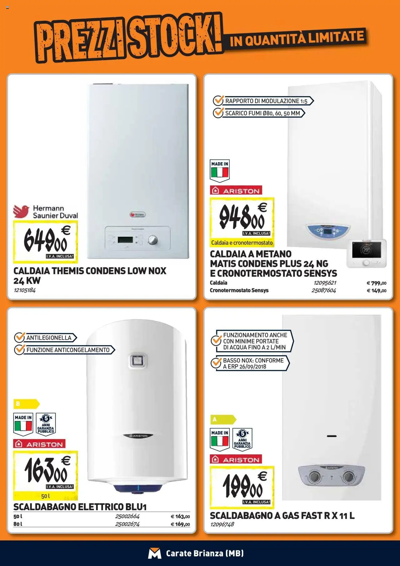 Volantino TECNOMAT del 24.09.2025 | Pagina: 9 | Prodotti: Scaldabagno, Caldaia, Acqua