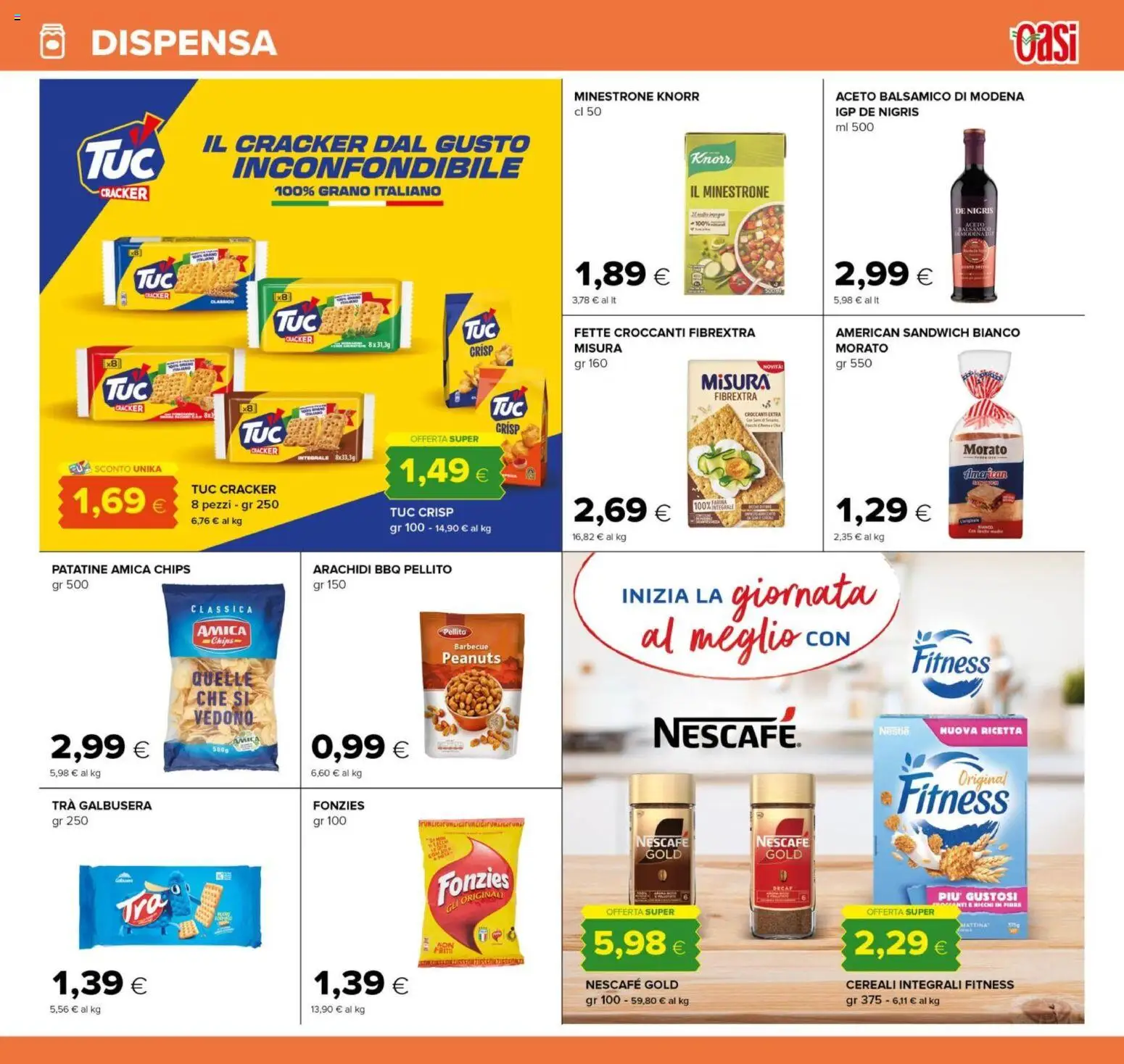 Volantino Oasi del 06.11.2025 | Pagina: 13 | Prodotti: Minestrone, Patatine, Aceto, Arachidi