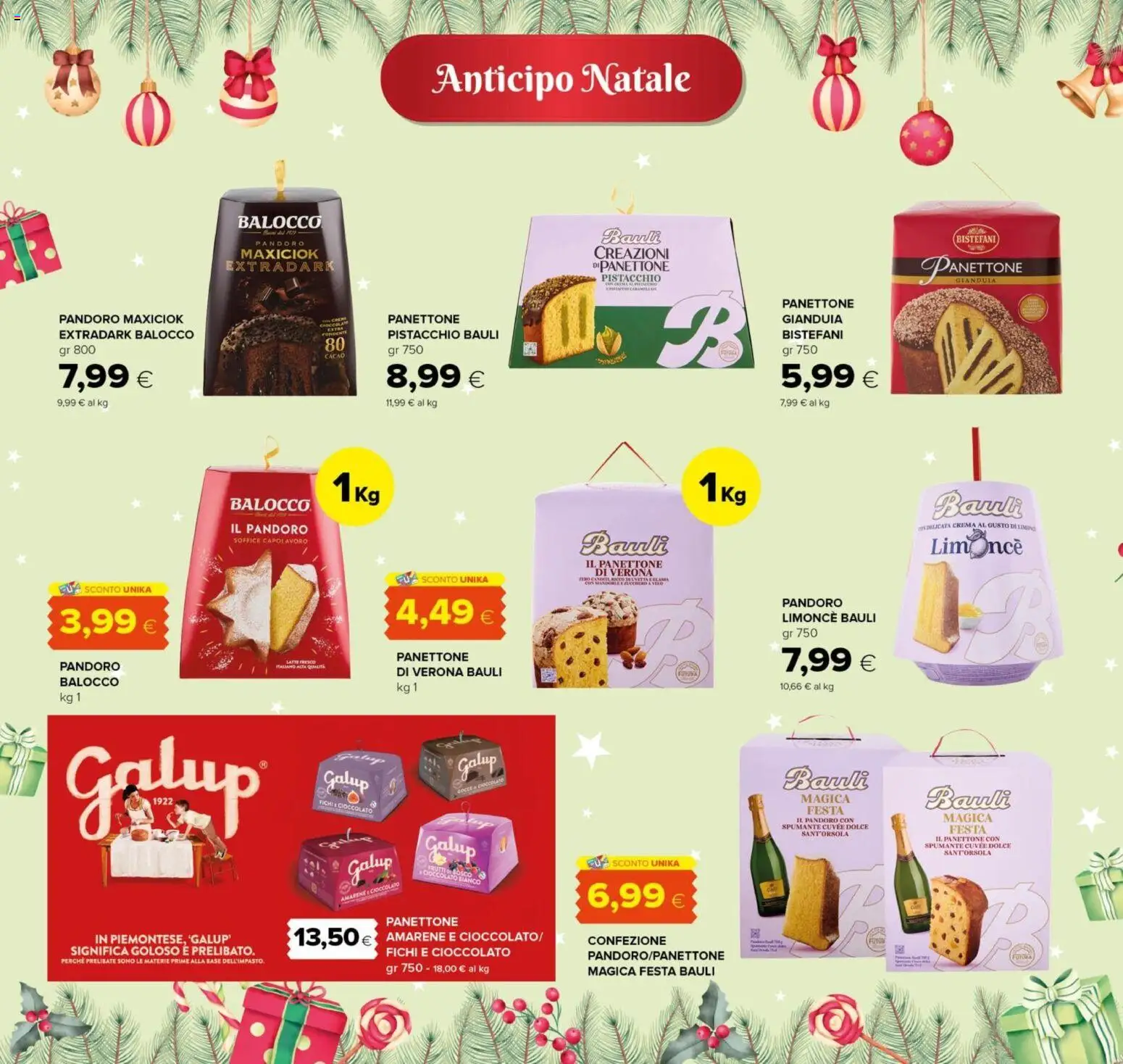 Volantino Oasi del 01.12.2025 | Pagina: 4 | Prodotti: Cioccolato, Pandoro, Panettone, Spumante