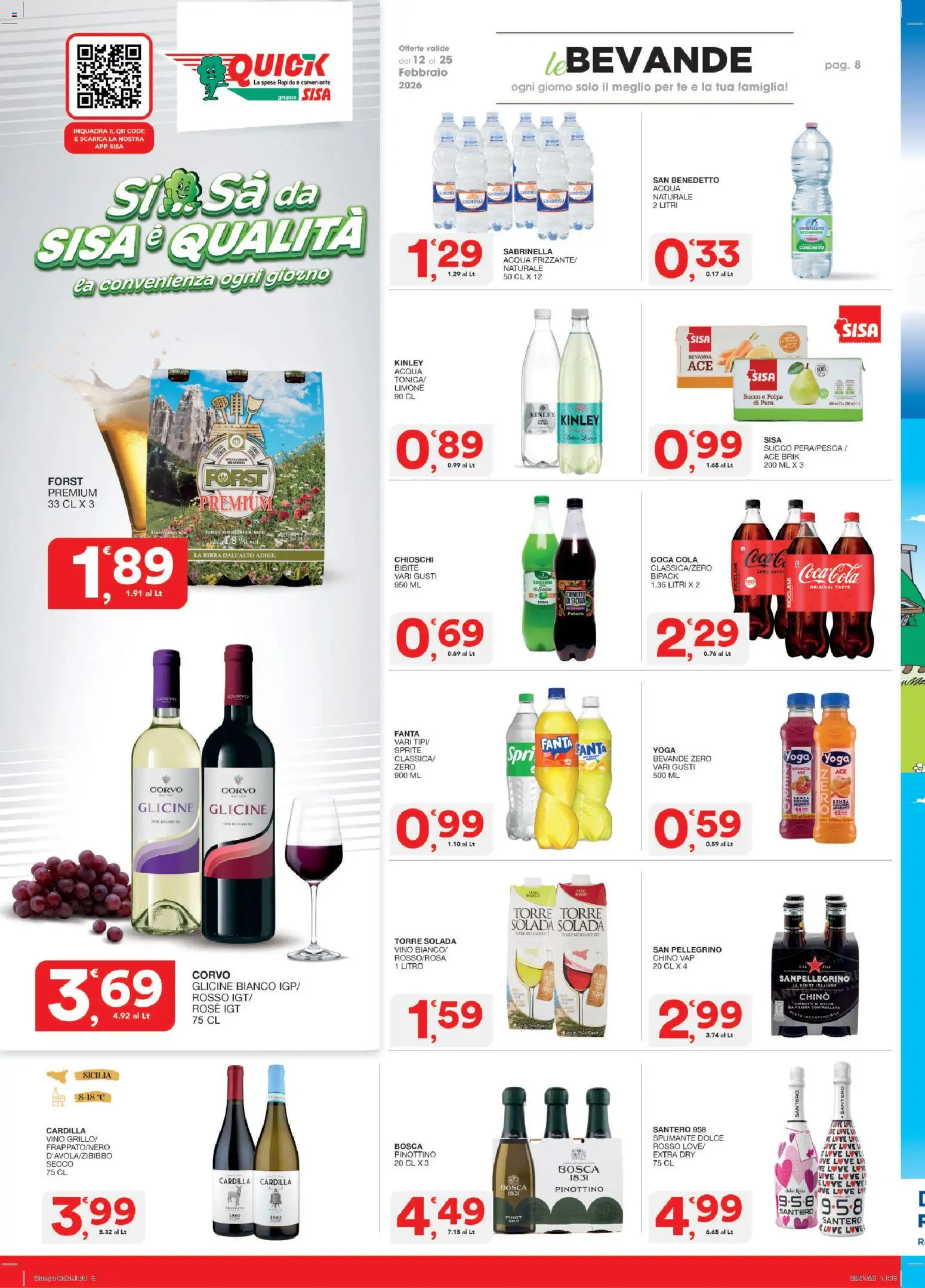 Volantino SISA del 12.02.2026 | Pagina: 8 | Prodotti: Tè, Chinotto, Fanta, Arancia