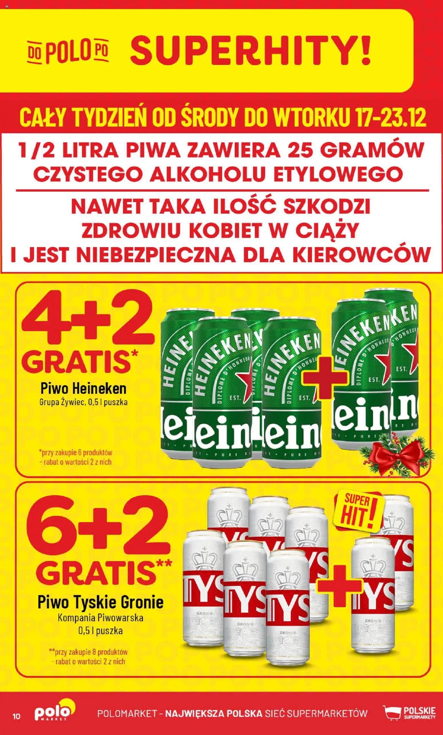 POLOmarket Gazetka od 17.12.2025 | Strona: 10 | Produkty: Tyskie, Piwo, Heineken