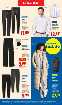 Lidl - Prospekt ab 08.12.2025 gültig | Seite: 55 | Produkte: Steppmantel, Wasser, Leggings, Jeans