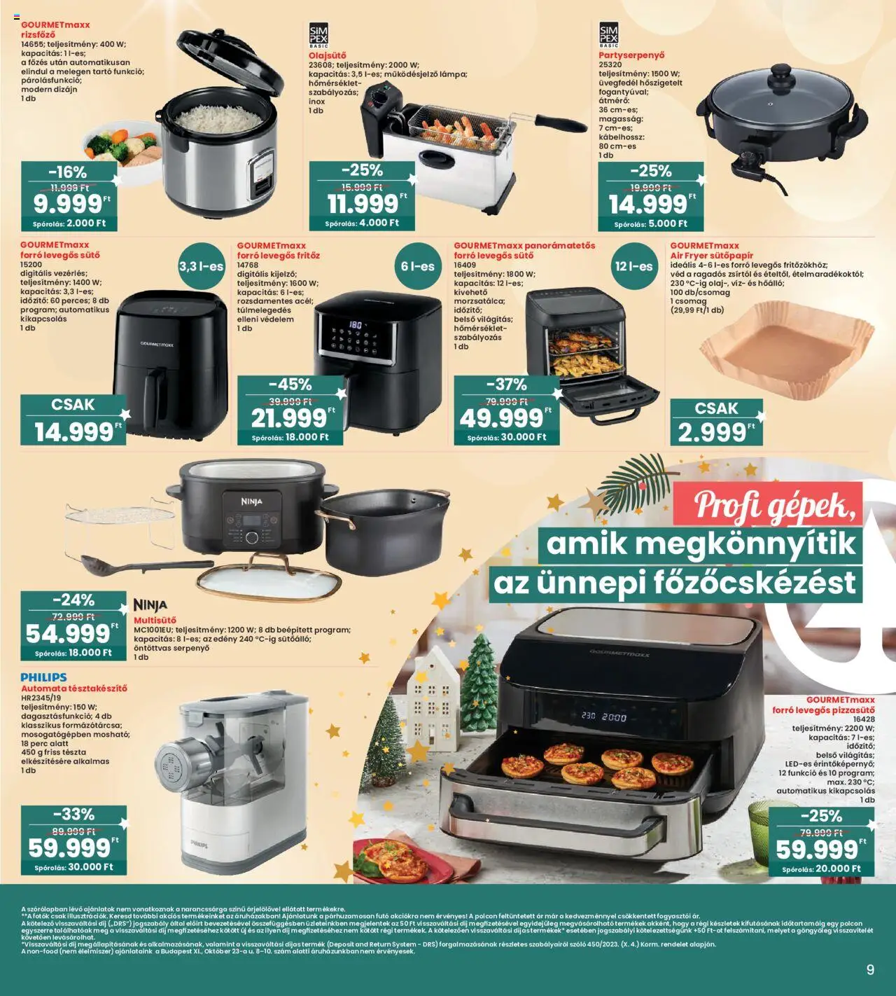 Interspar akciós ujság - amely érvényes a következő dátumtól: 09.10.2025 | Oldal: 9 | Termékek: Fritőz, Sütő, Olajsütő, Rizsfőző