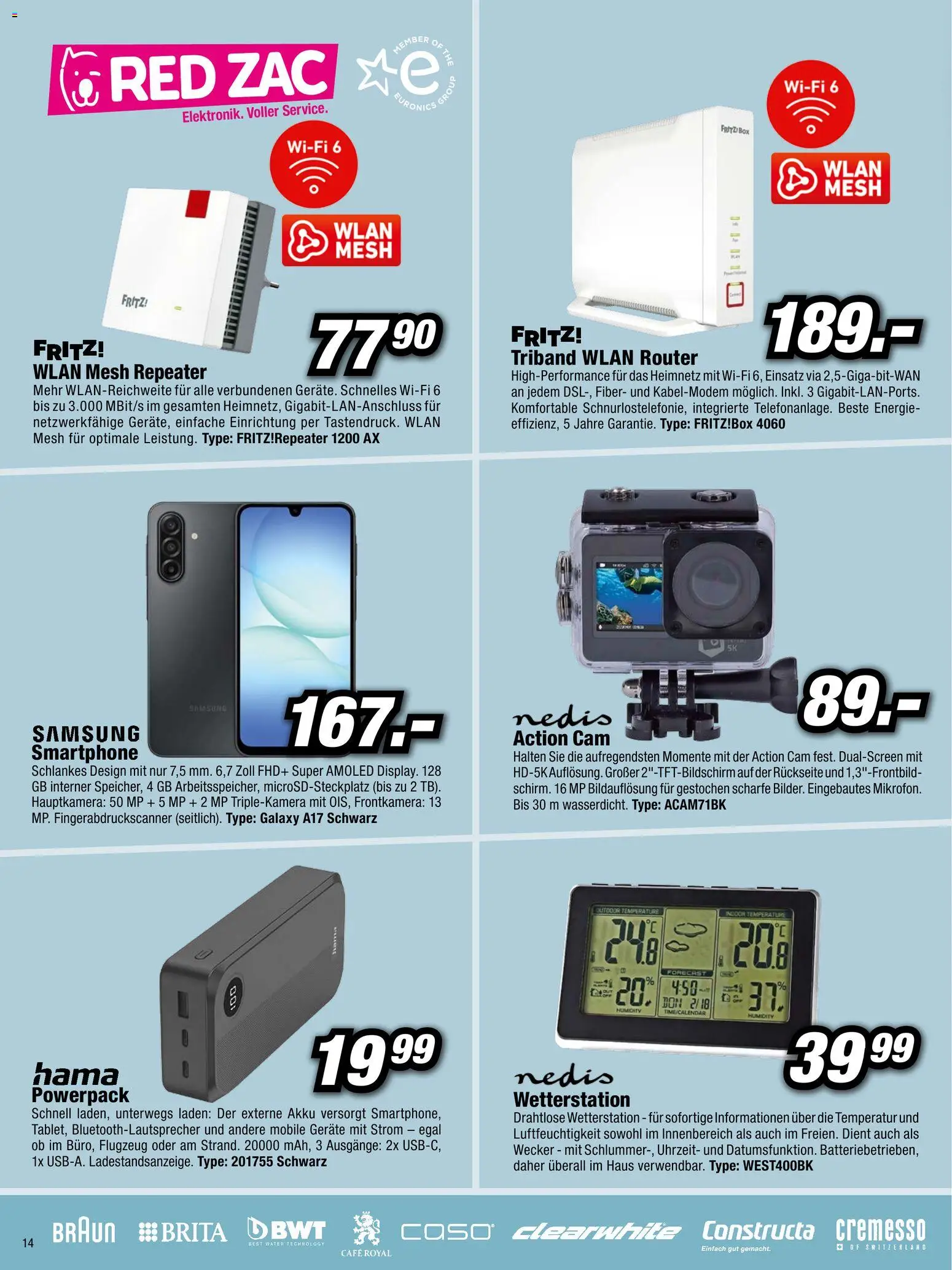 RED ZAC Flugblatt gültig ab 03.04.2026 | Seite: 14 | Produkte: Smartphone, Wecker, Wetterstation, Samsung