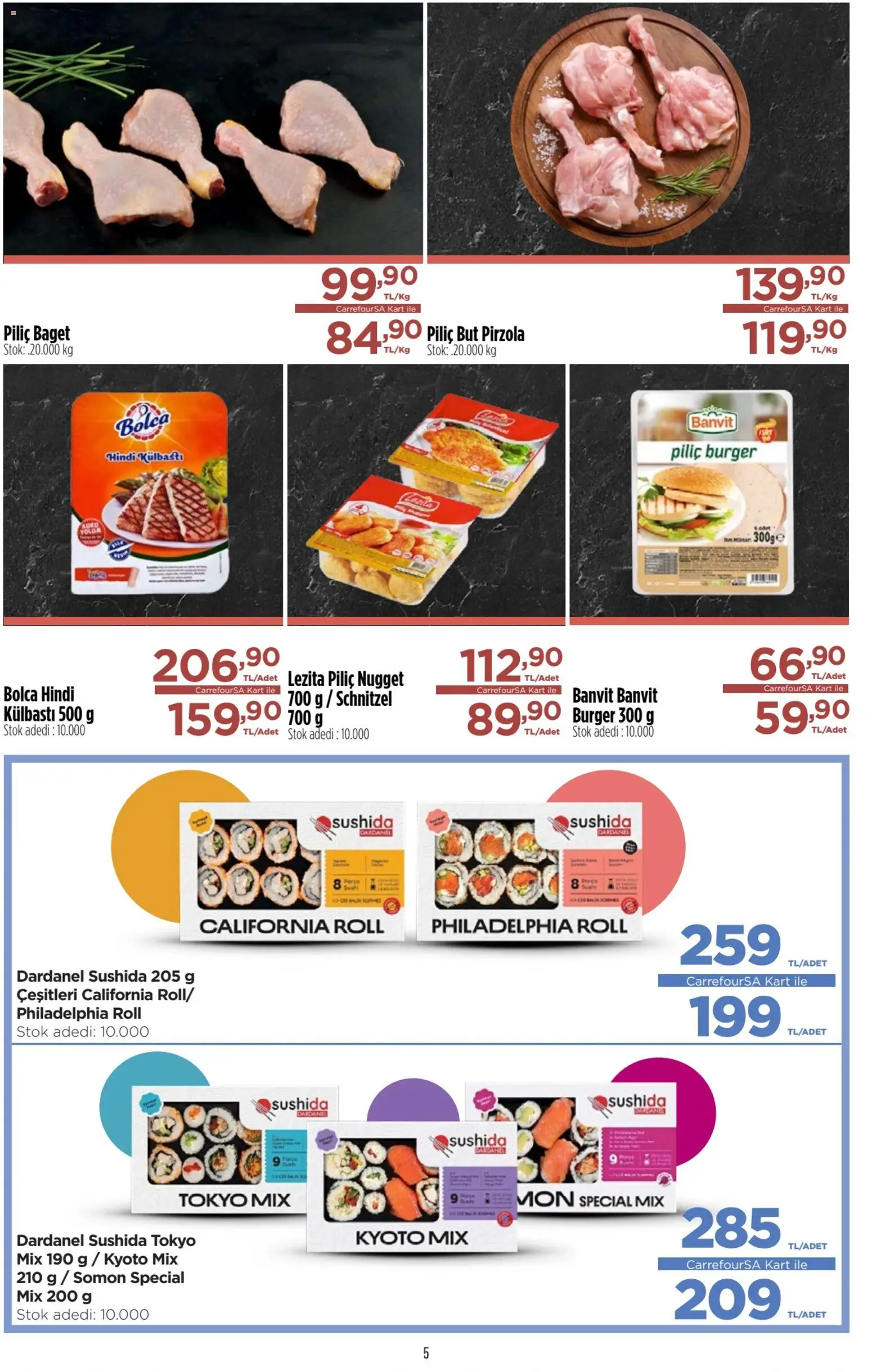CarrefourSA Katalog - 06.11.2025 tarihinden itibaren geçerlidir | Sayfa: 5 | Ürünler: Piliç, Pirzola, Somon, Piliç nugget