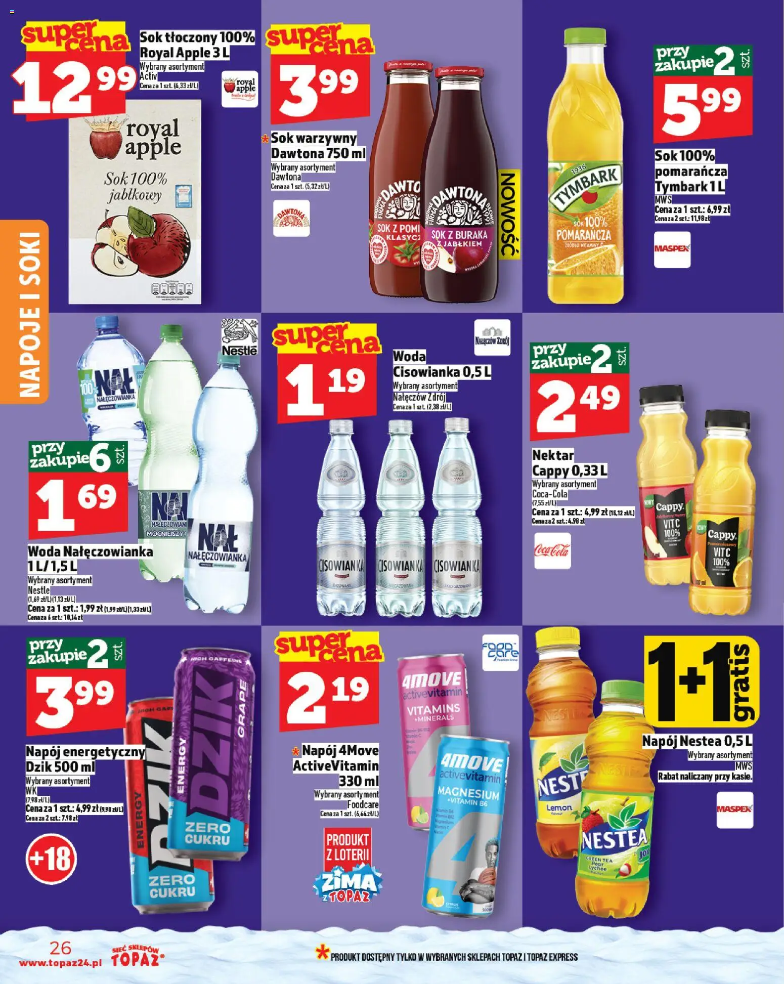 Topaz Black Friday od 27.11.2025 | Strona: 26 | Produkty: Napoje, Coca cola, Woda, Sok warzywny