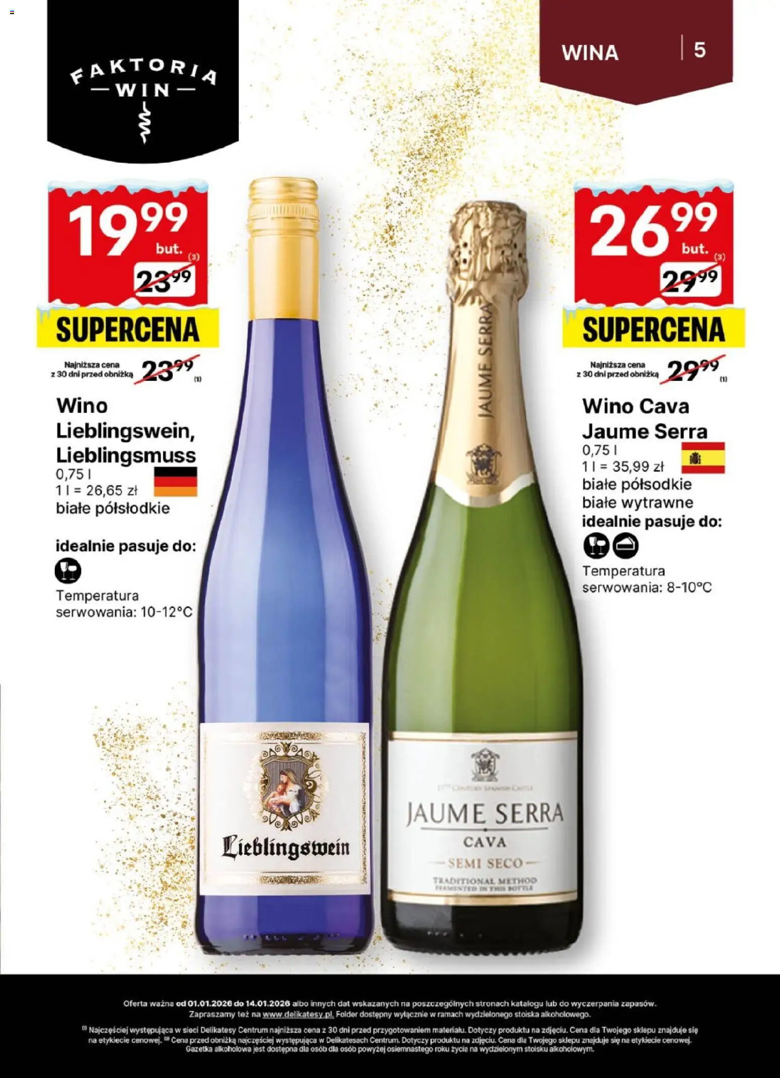Delikatesy Centrum Gazetka - DeliBarek od 01.01.2026 | Strona: 5 | Produkty: Delikatesy, Wino
