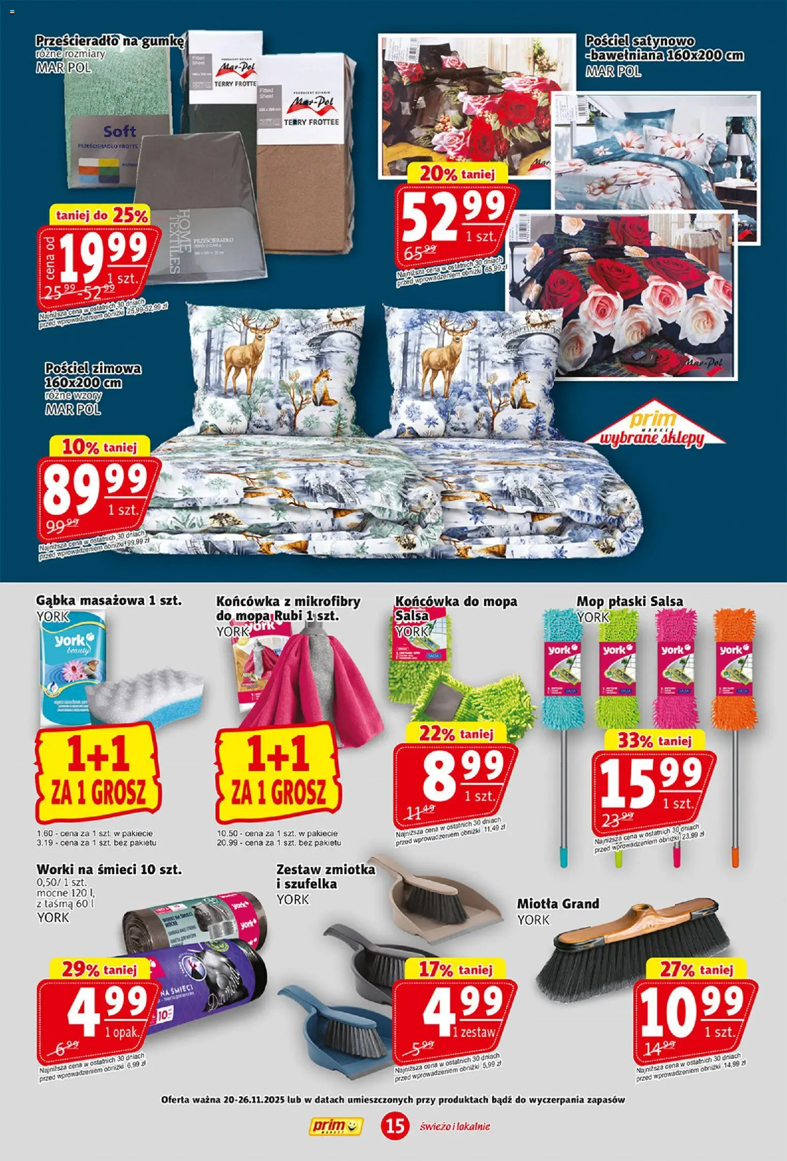 Prim Market Gazetka od 20.11.2025 | Strona: 15 | Produkty: Pościel, Gąbka