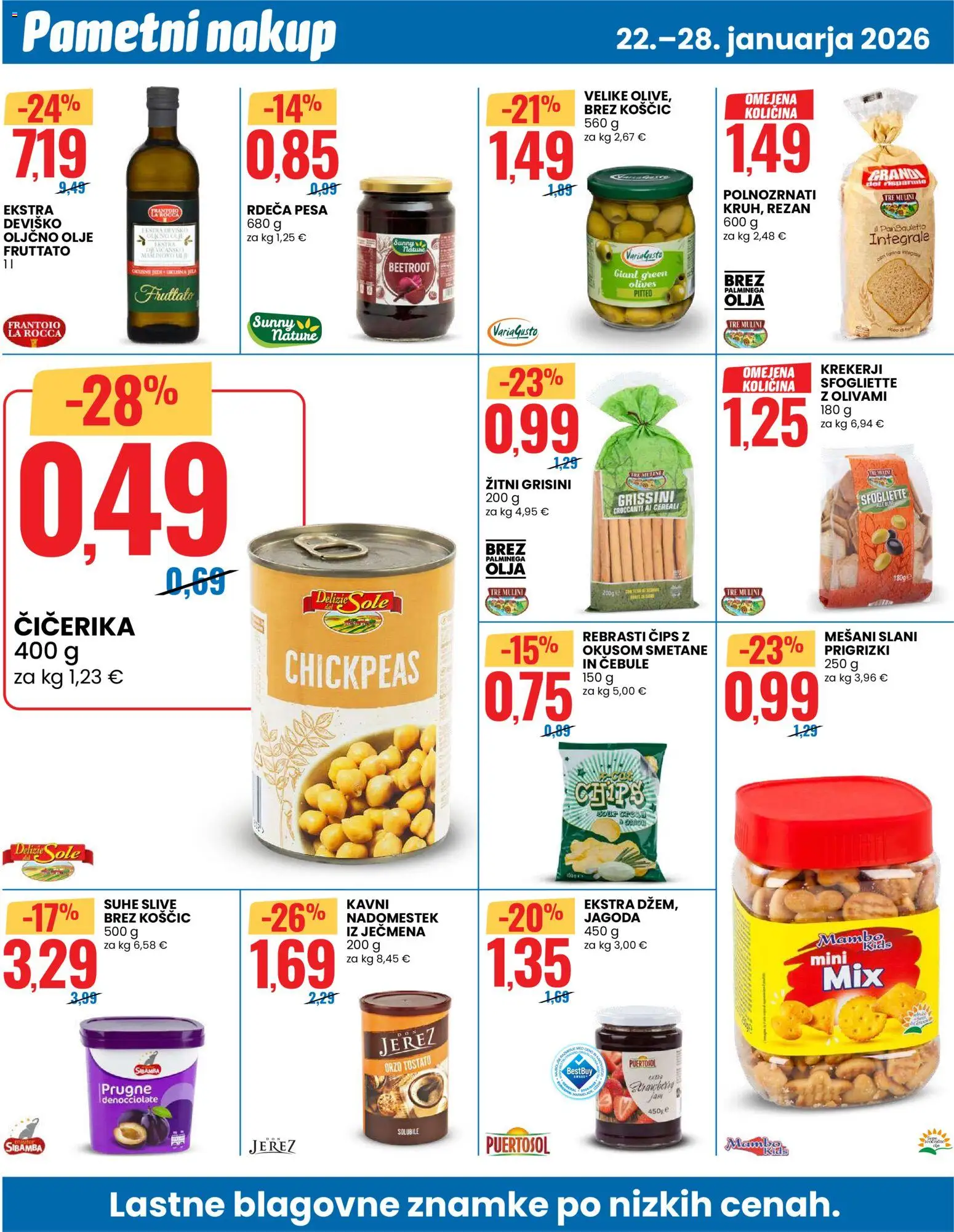 Novi Eurospin katalog ponudbe – veljaven od 22.01.2026 | Stran: 8 | Izdelki: Oljčno olje, Kavni nadomestek, Olive, Olje