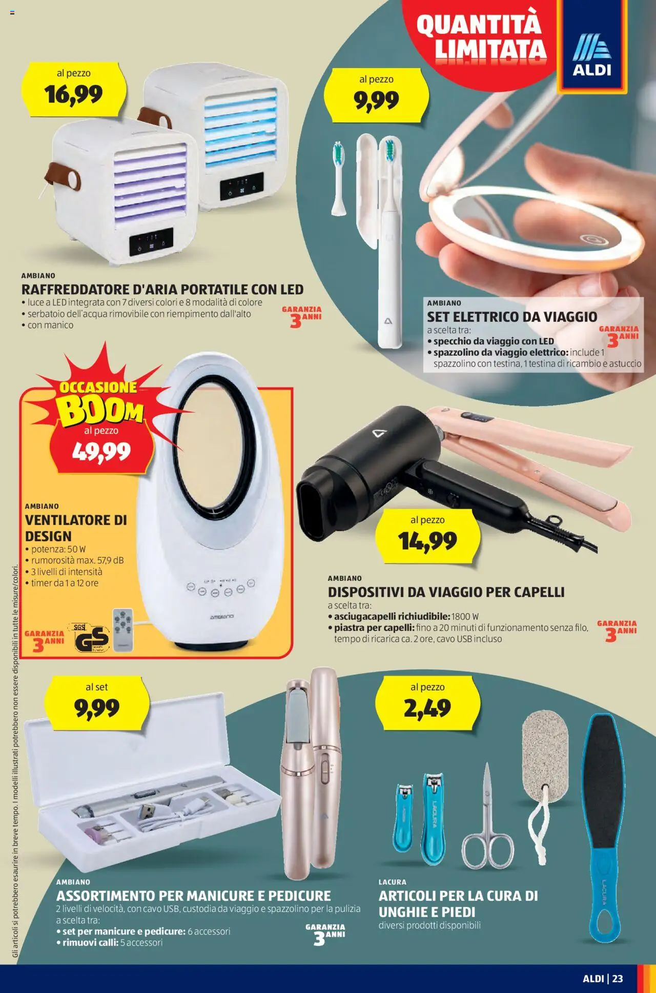 Volantino Aldi del 09.06.2025 | Pagina: 23 | Prodotti: Cavo, USB, Piastra per capelli, Specchio