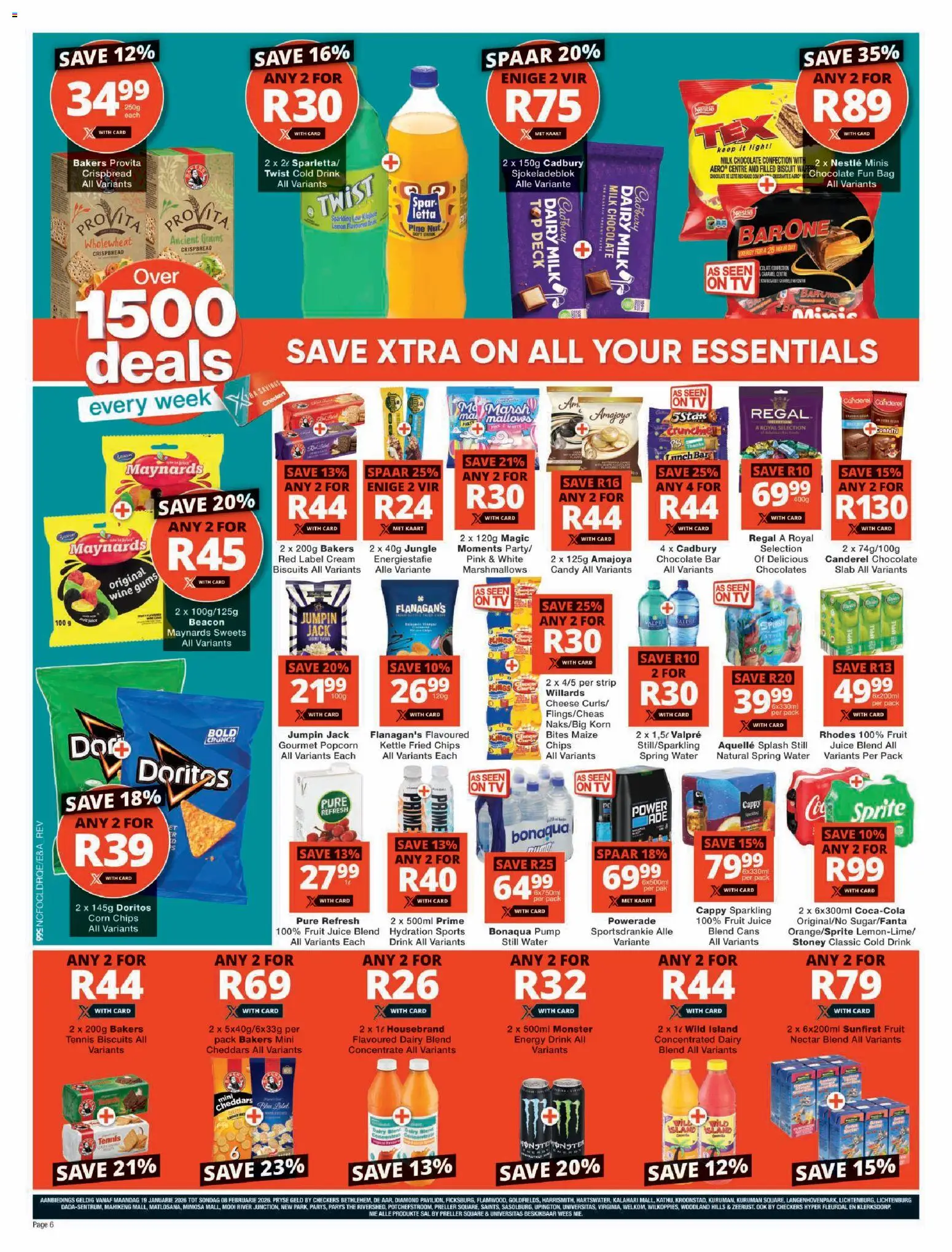 New Checkers catalogue – valid from 19.01.2026 | Page: 6 | Products: Cheese, Wine, Sprite, Cream