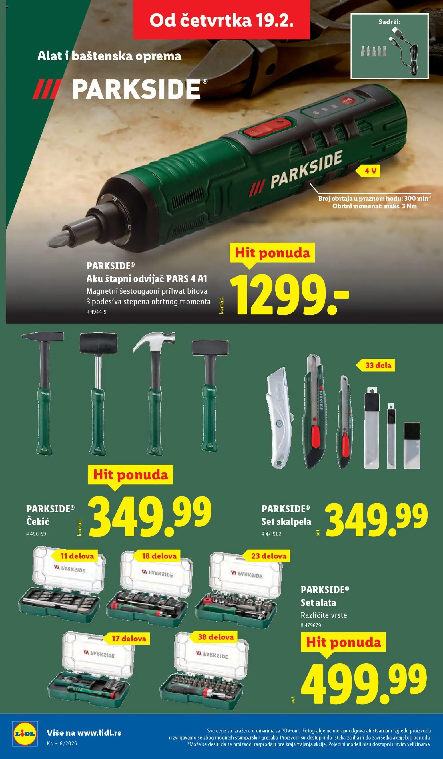 Lidl katalog - važi od 19.02.2026 | Strana: 64 | Proizvode: Set alata, Parkside, Čekić