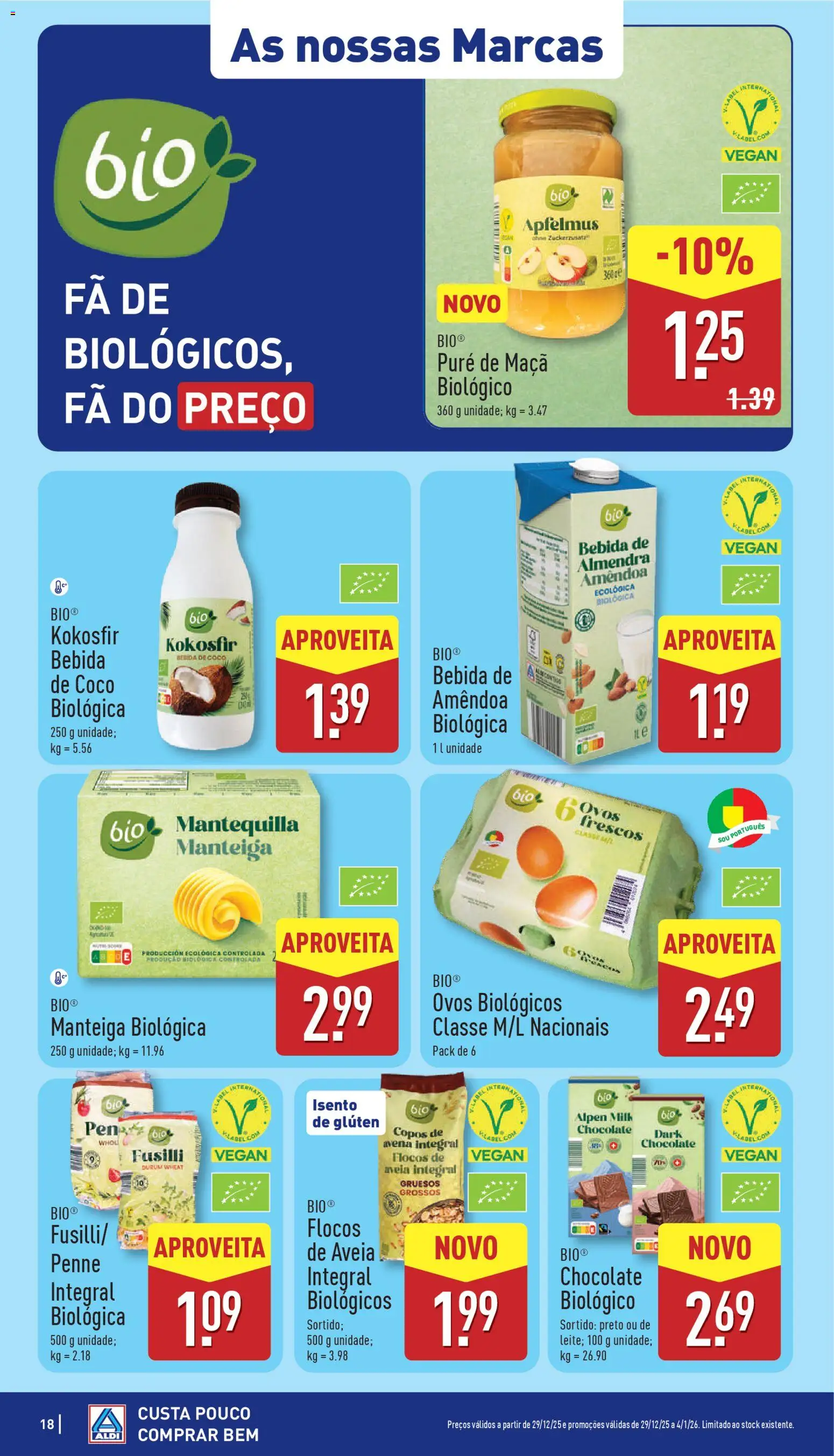 Aldi folheto │ válido de 29.12.2025 | Página: 18 | Produtos: Copos, Ovos, Maça, Bebida