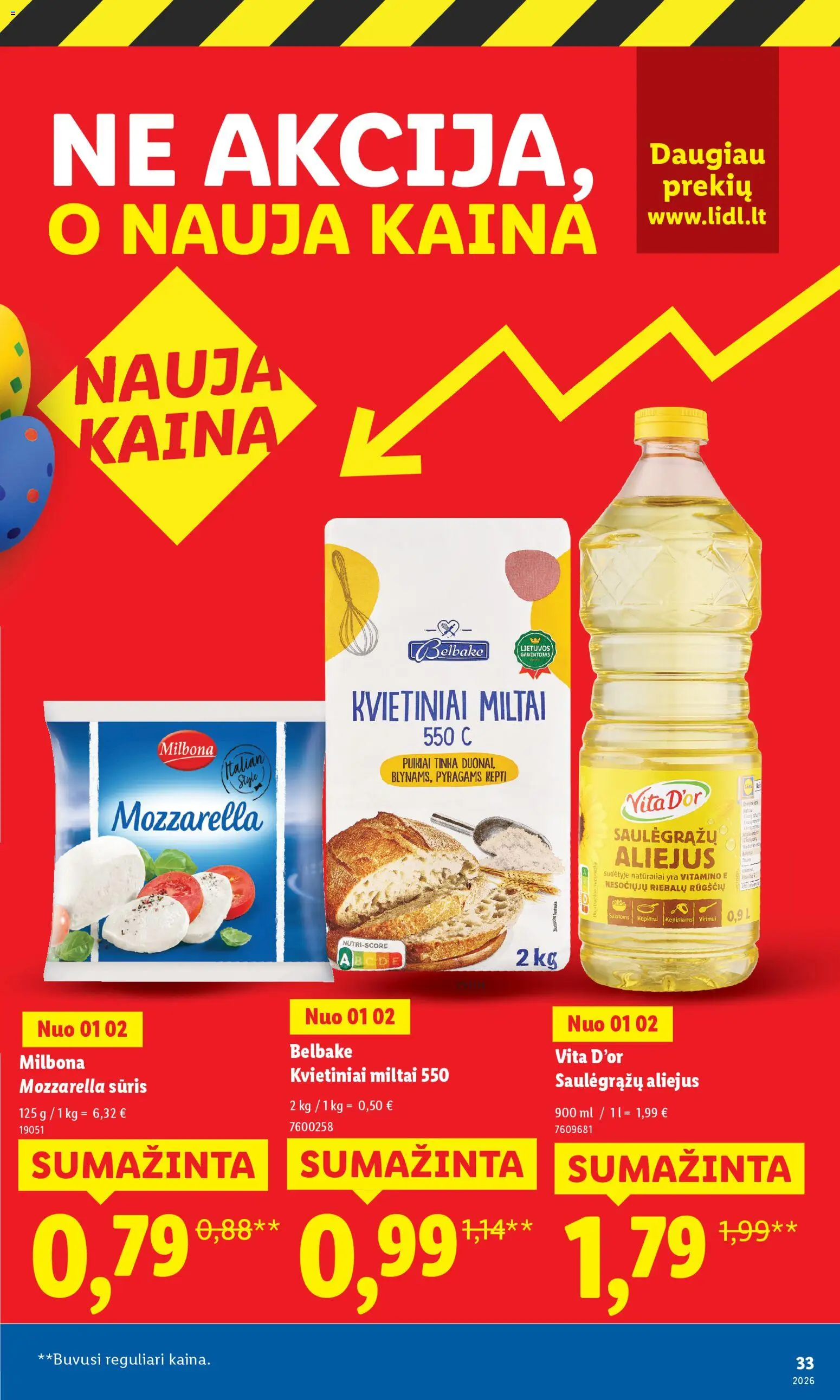 LIDL akcijos nuo 23.03.2026 | Puslapis: 33 | Prekių: Sūris, Aliejus, Miltai