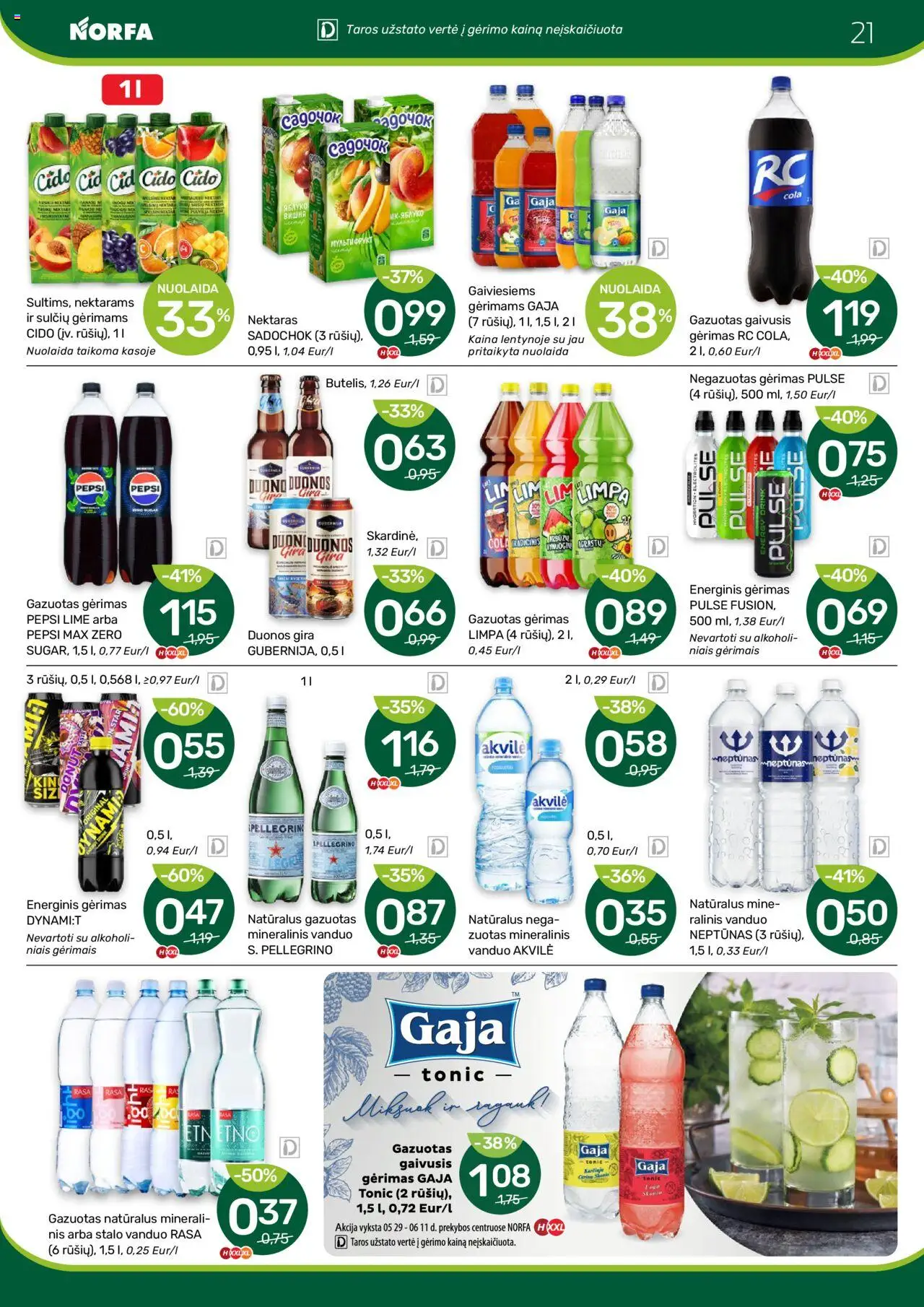 NORFA leidinys│galioja nuo 29.05.2025 | Puslapis: 21 | Prekių: Energinis gėrimas, Mineralinis vanduo