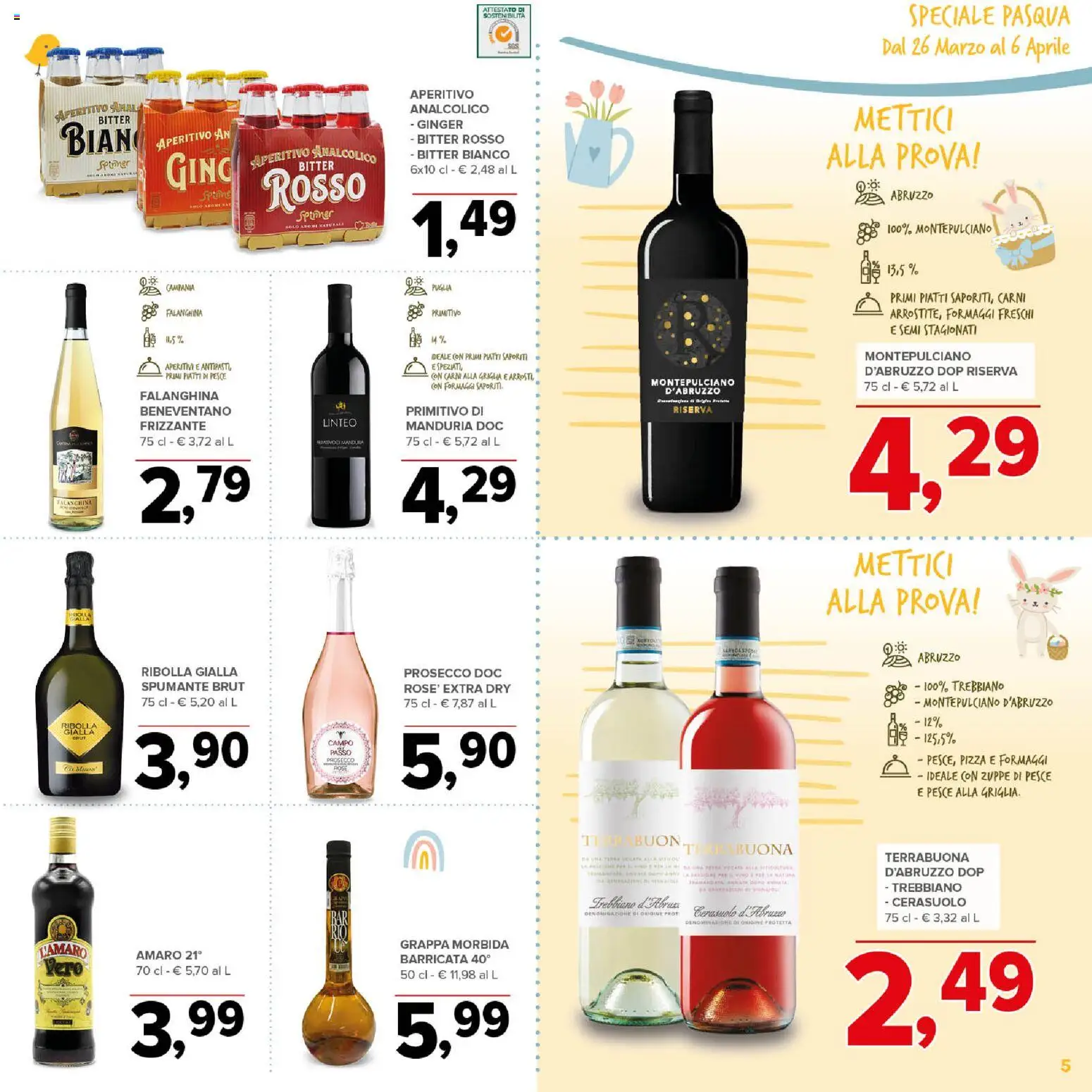 Volantino Todis del 26.03.2026 | Pagina: 5 | Prodotti: Pizza, Pesce, Grappa, Aperitivo