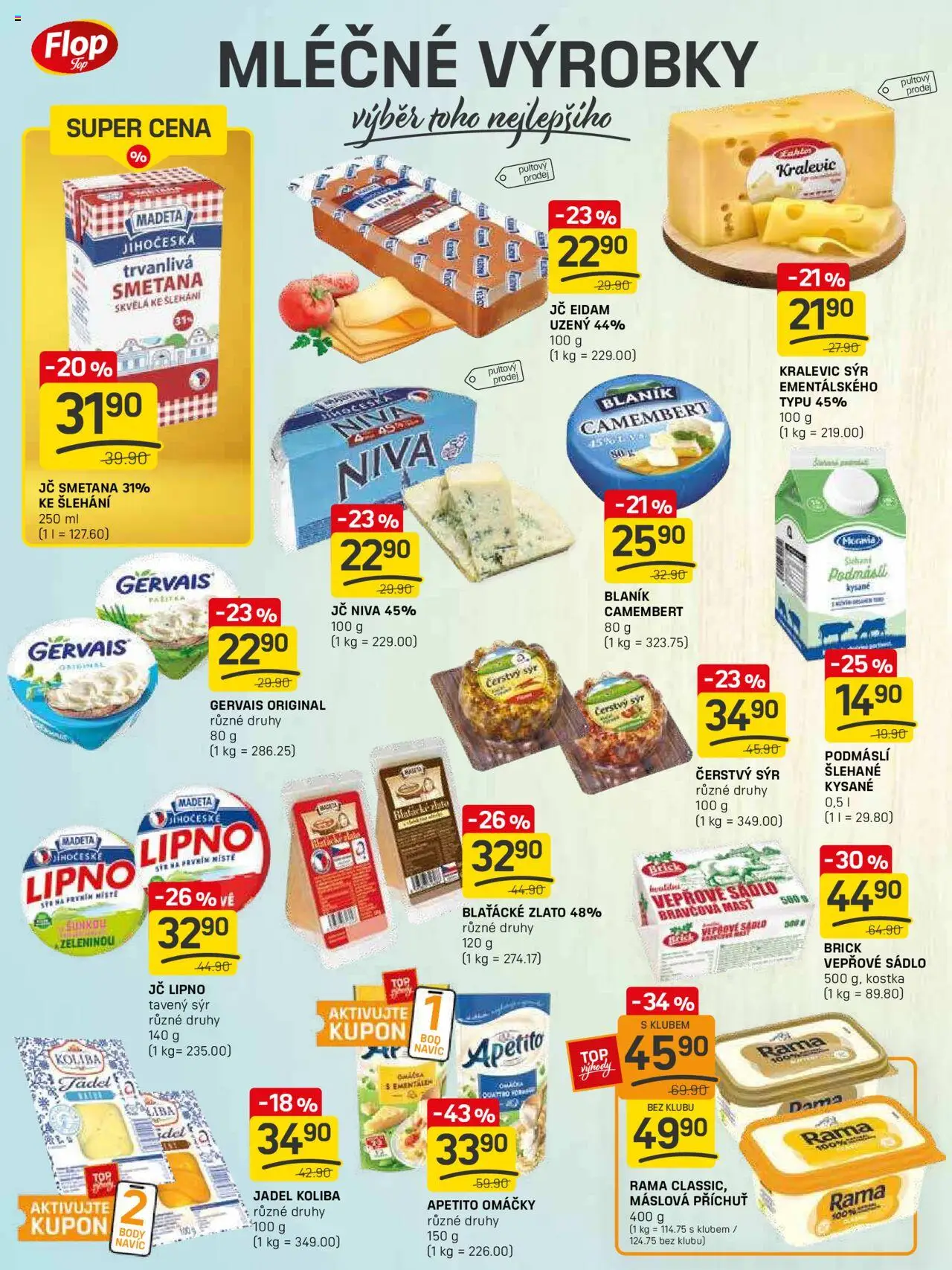 Flop leták - FlopTop od 16.07.2025 | Strana: 4 | Produkty: Tavený sýr, Rama, Camembert, Čerstvý sýr