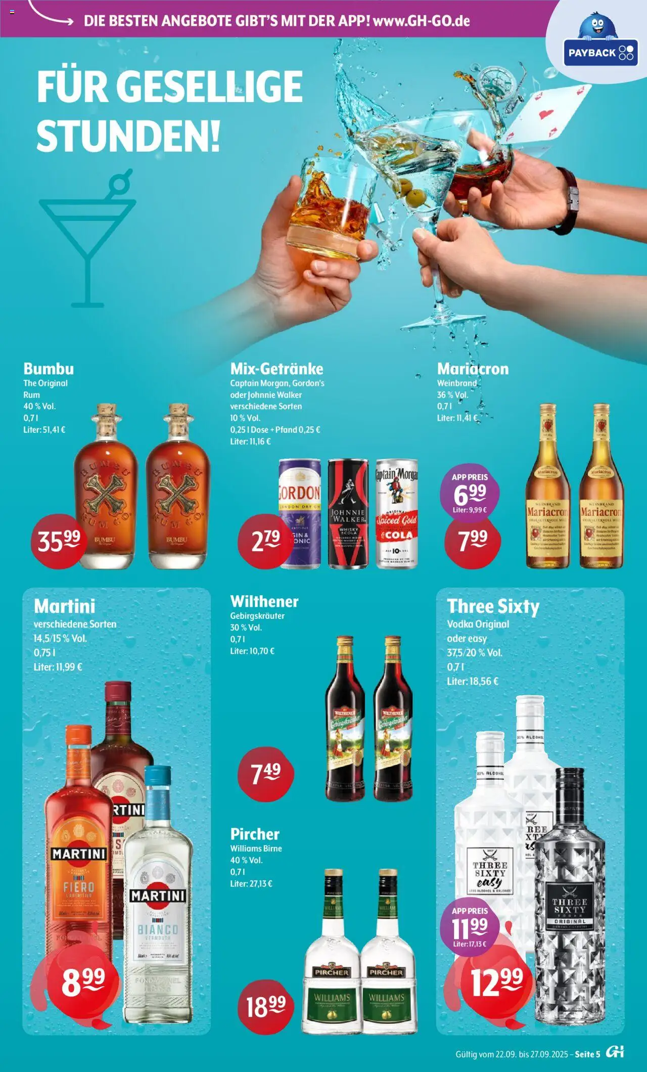 Trink und Spare Prospekt – gültig ab 22.09.2025 | Seite: 5 | Produkte: Wilthener, Mariacron, Birne, Vodka