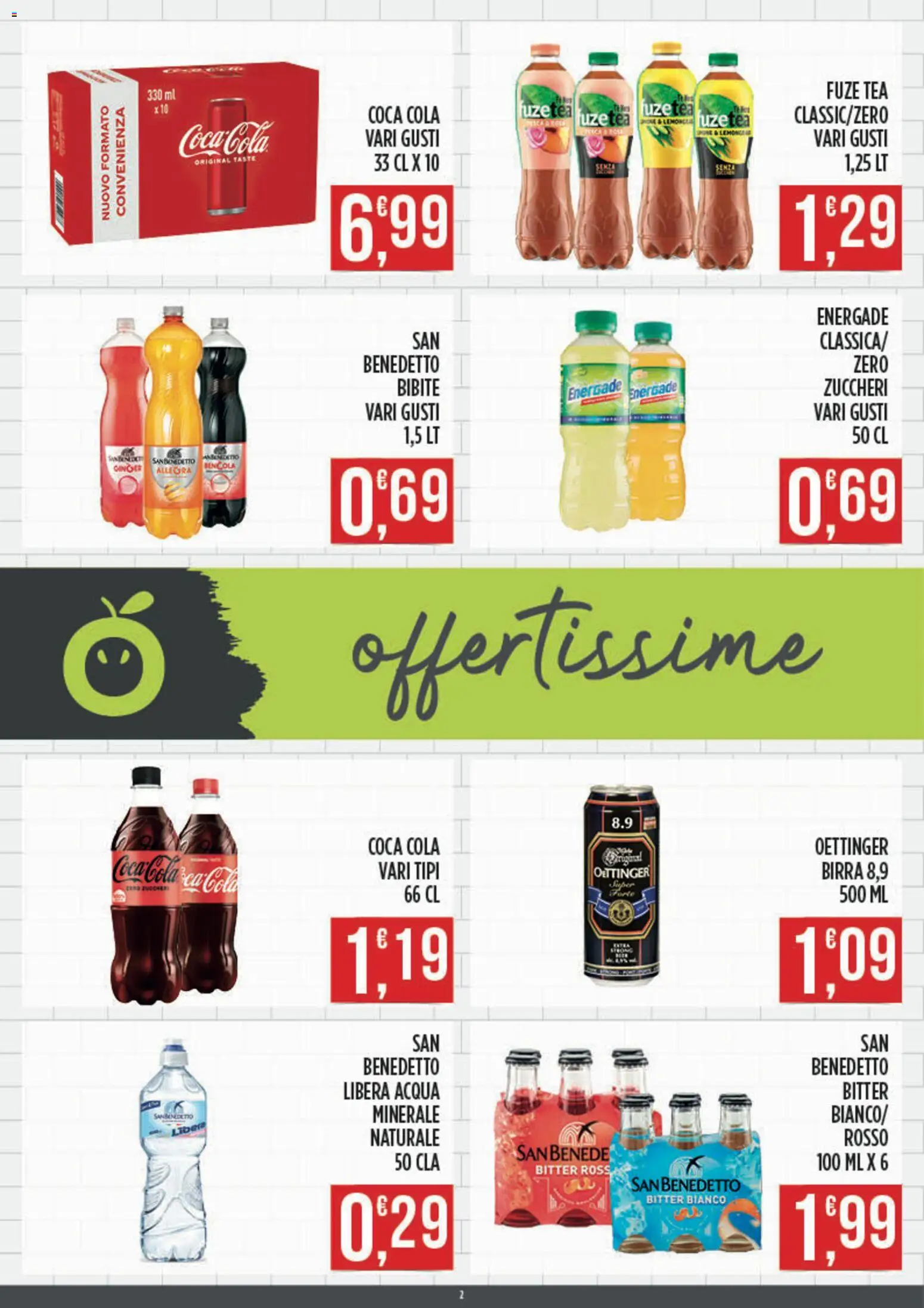 Volantino Euroesse del 07.04.2026 | Pagina: 2 | Prodotti: Birra, Acqua, Bibite, Coca Cola