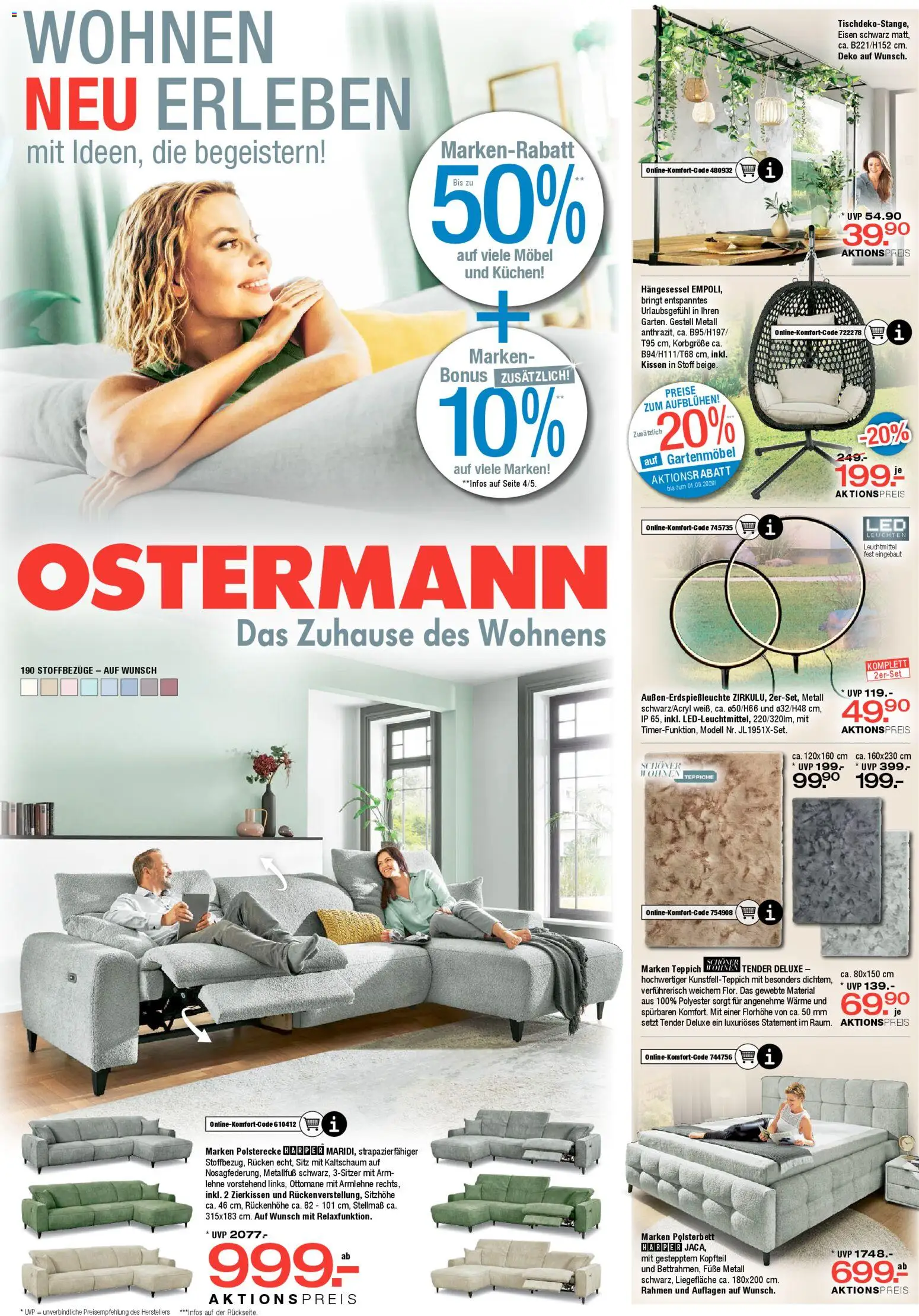 Ostermann Prospekt 	 – gültig ab 11.04.2026 | Seite: 1 | Produkte: Kissen, Polsterbett, Gartenmöbel, Kuchen
